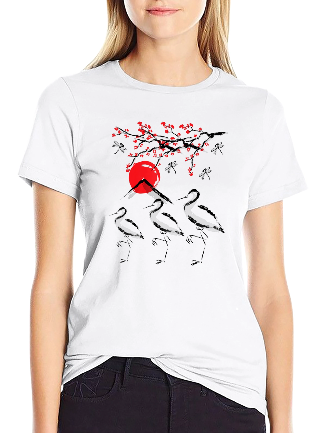 Crane and Sunset Graphic Tee