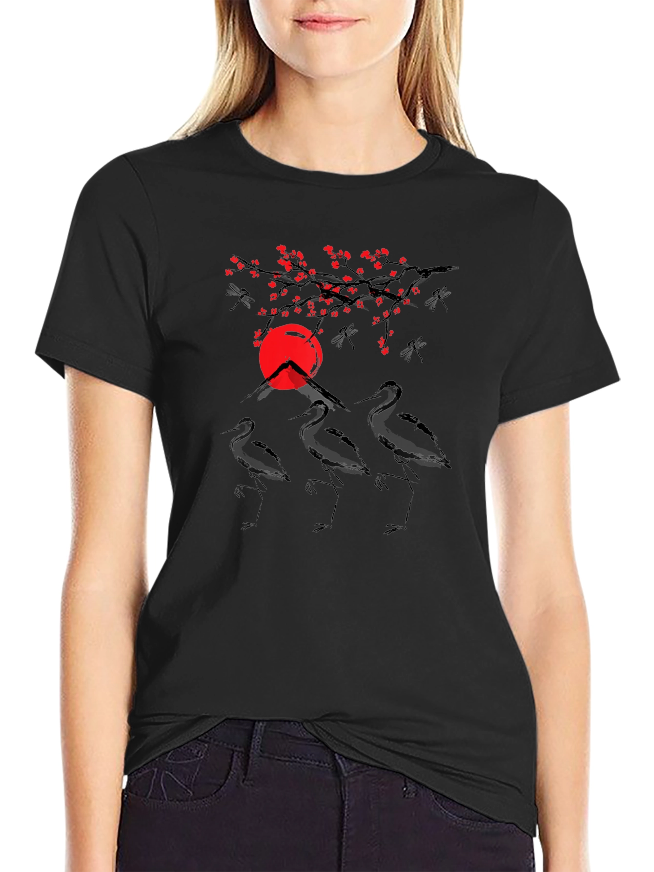 Crane and Sunset Graphic Tee