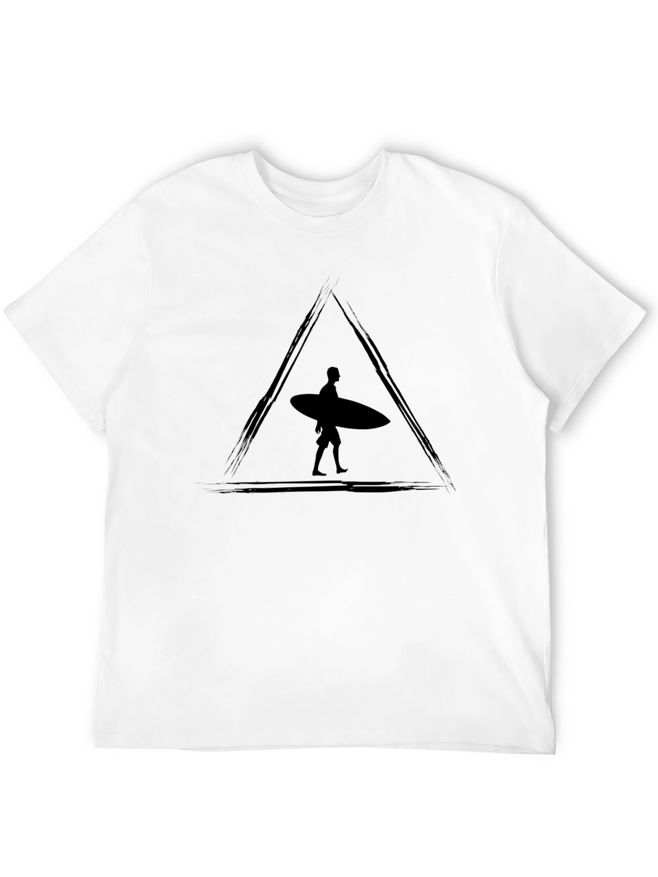 Black Surfboard Triangle Graphic Tee - Stylish Mens T-Shirt