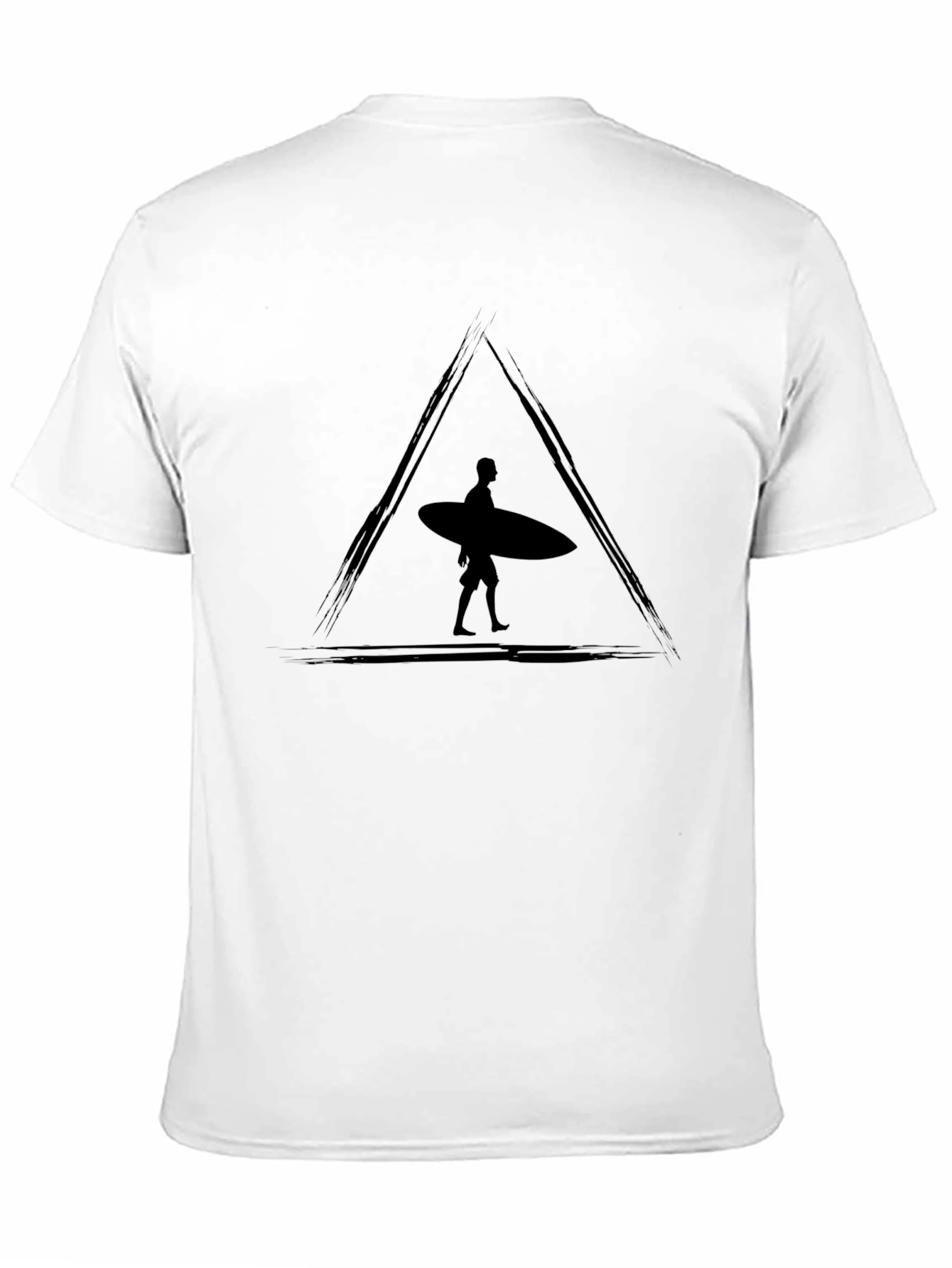 Black Surfboard Triangle Graphic Tee - Stylish Mens T-Shirt