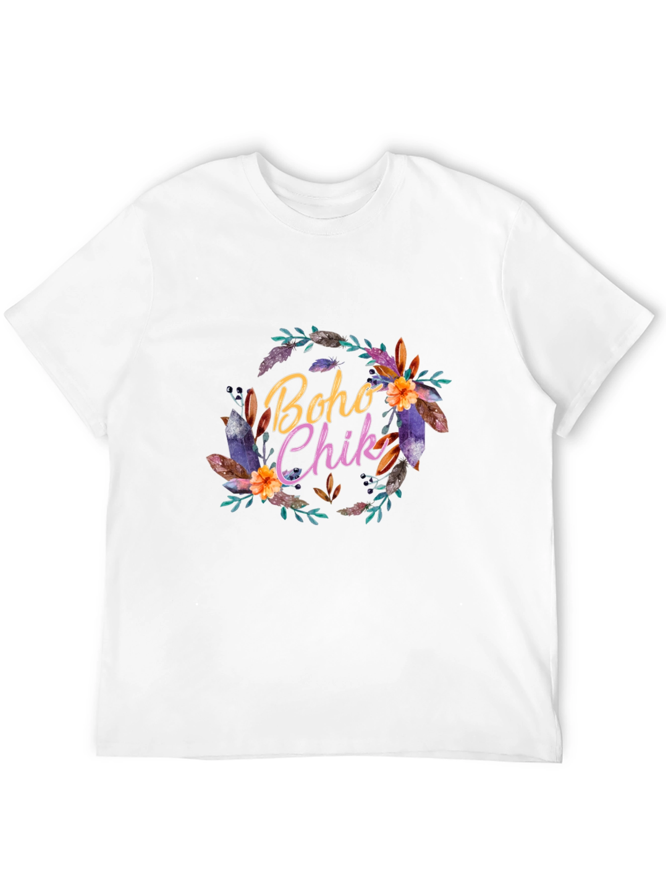 Boho Chic Graphic Tee - Stylish Black T-Shirt