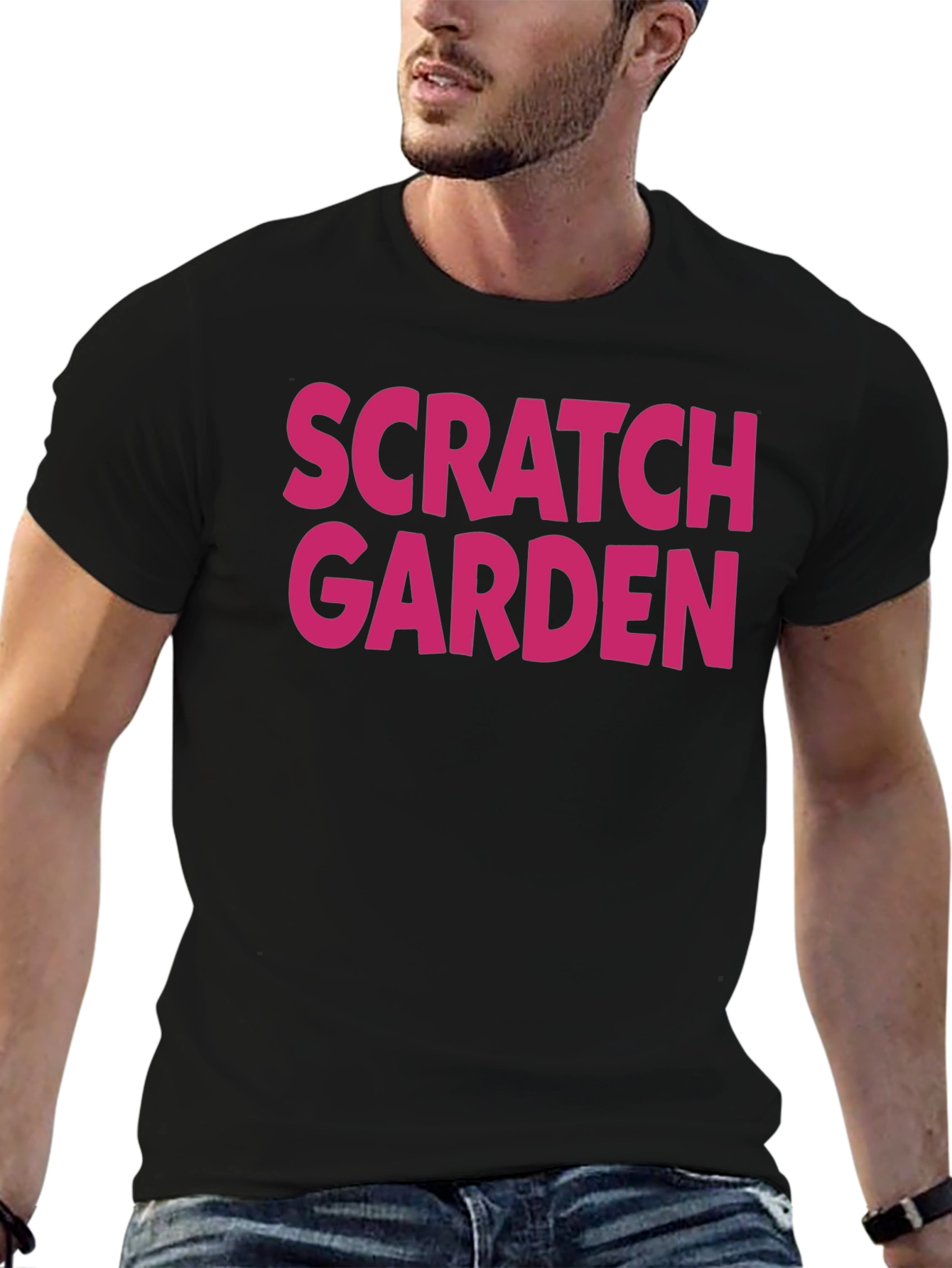 Scratch Garden Graphic Tee - Black Cotton Casual Shirt