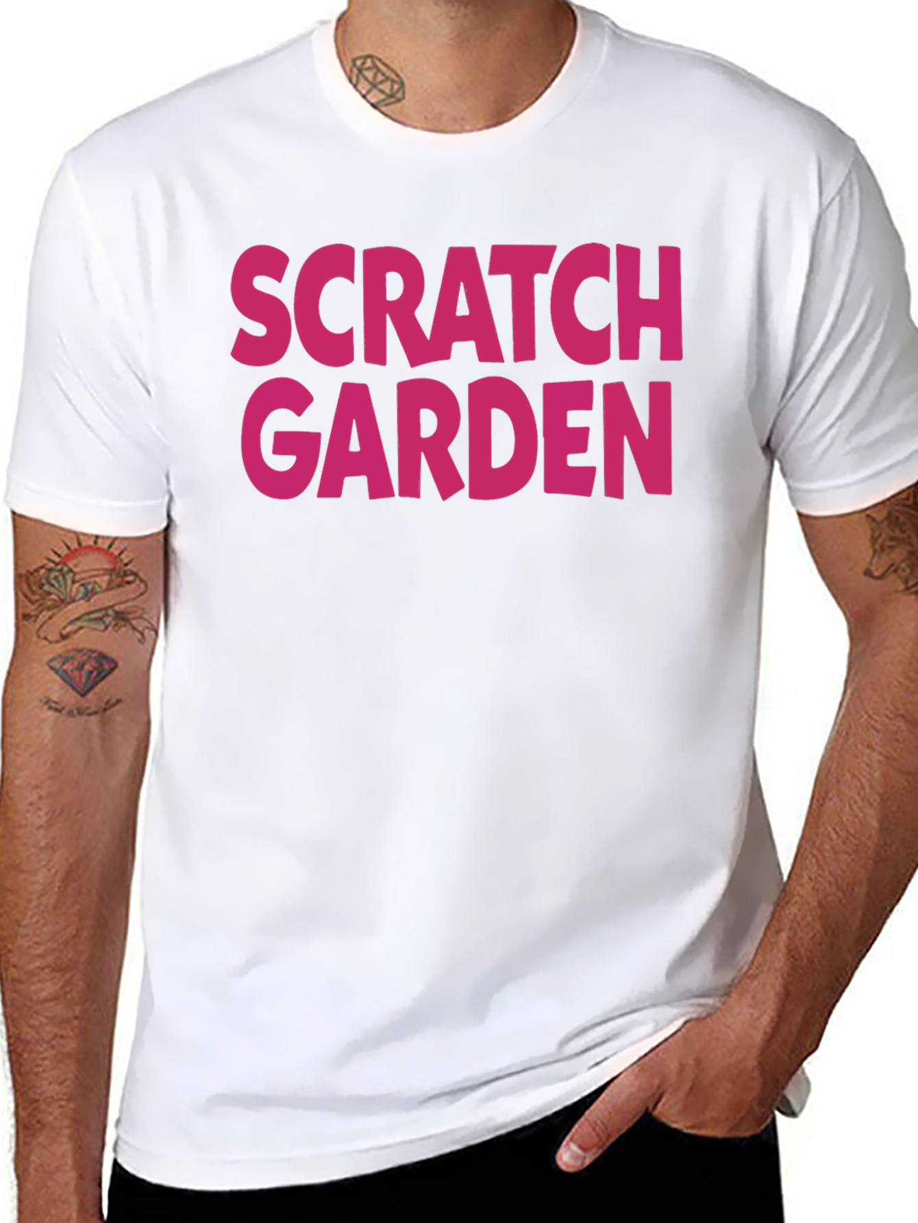 Scratch Garden Graphic Tee - Black Cotton Casual Shirt
