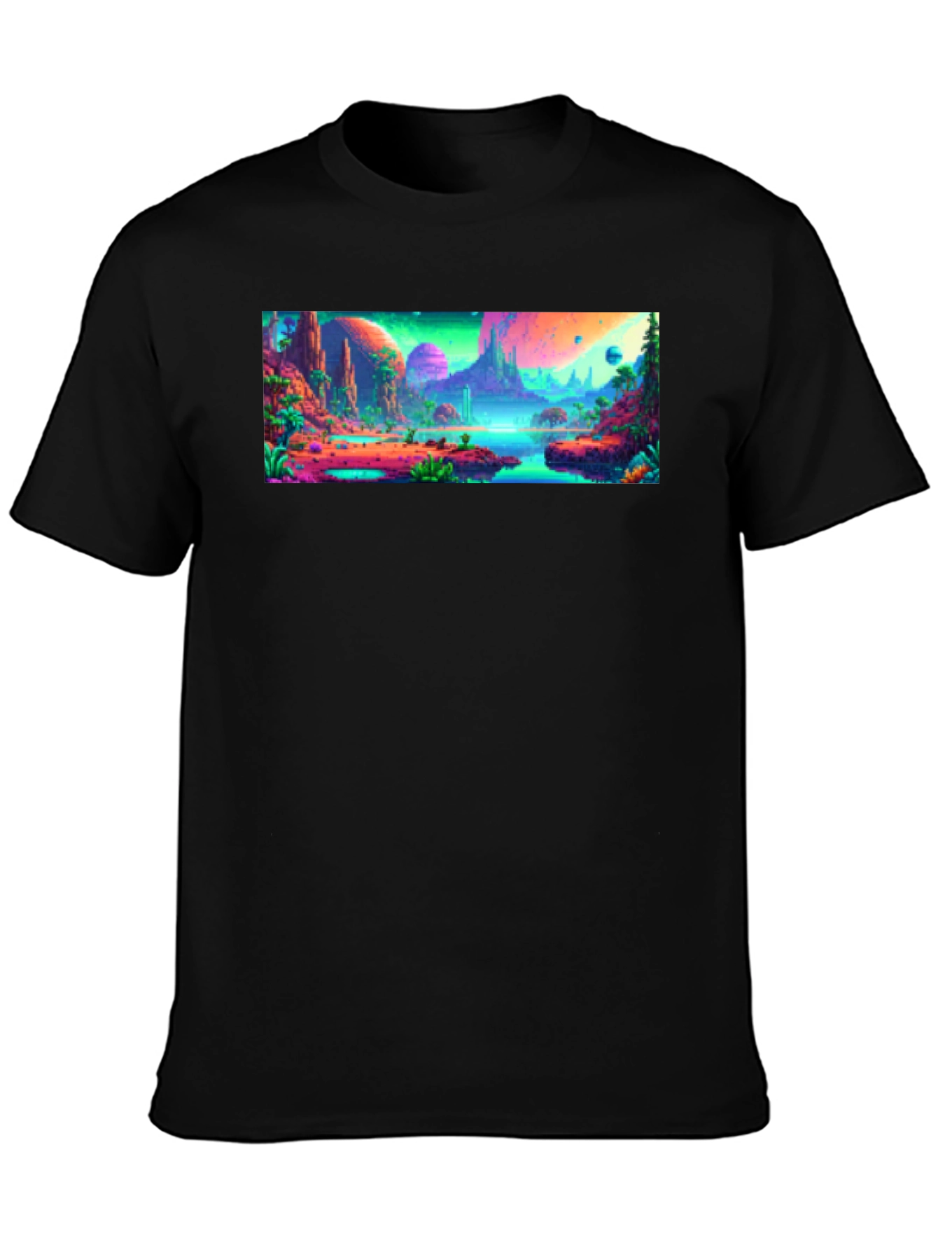 Vibrant Alien Landscape Graphic Tee