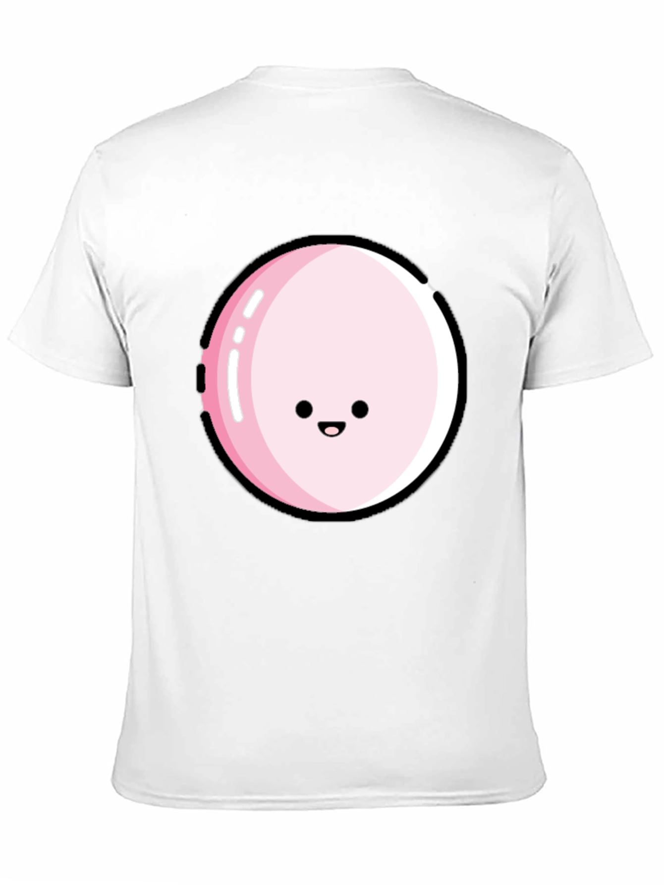Kawaii Pink Bubble Face Black T-Shirt