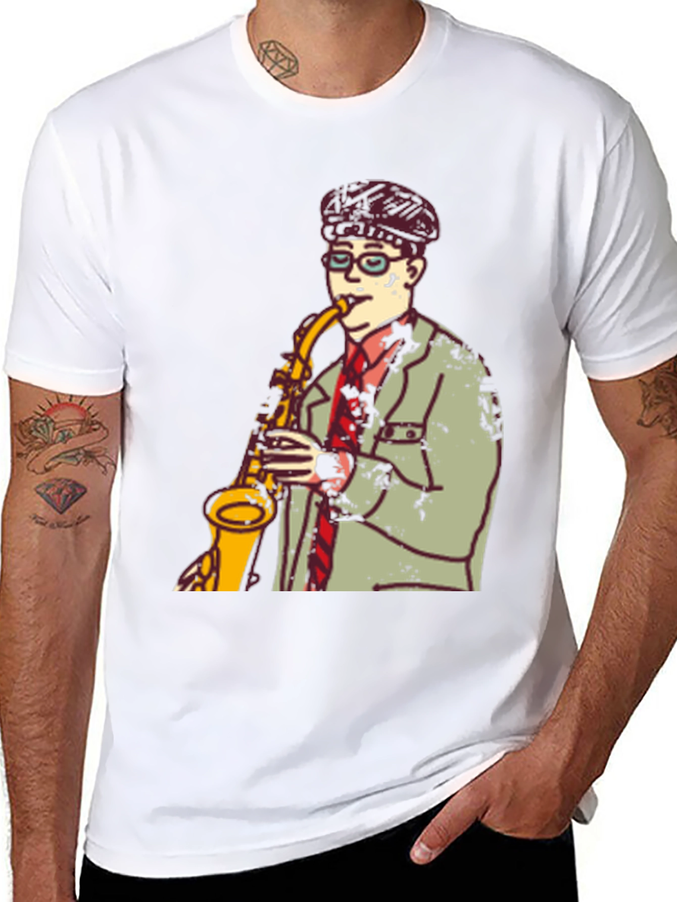 Saxophone Player Graphic Tee