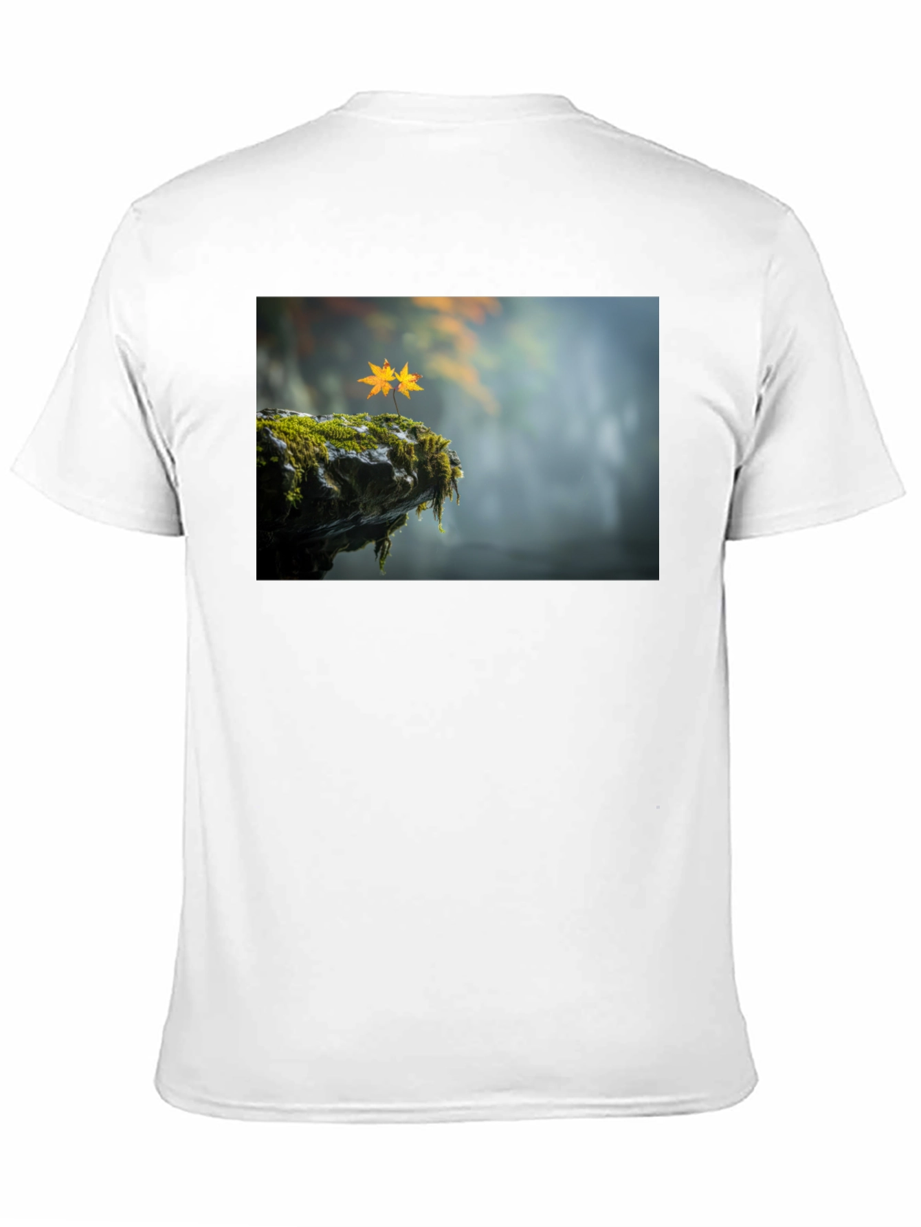 Natures Edge T-Shirt - Mossy Cliff & Maple Leaves