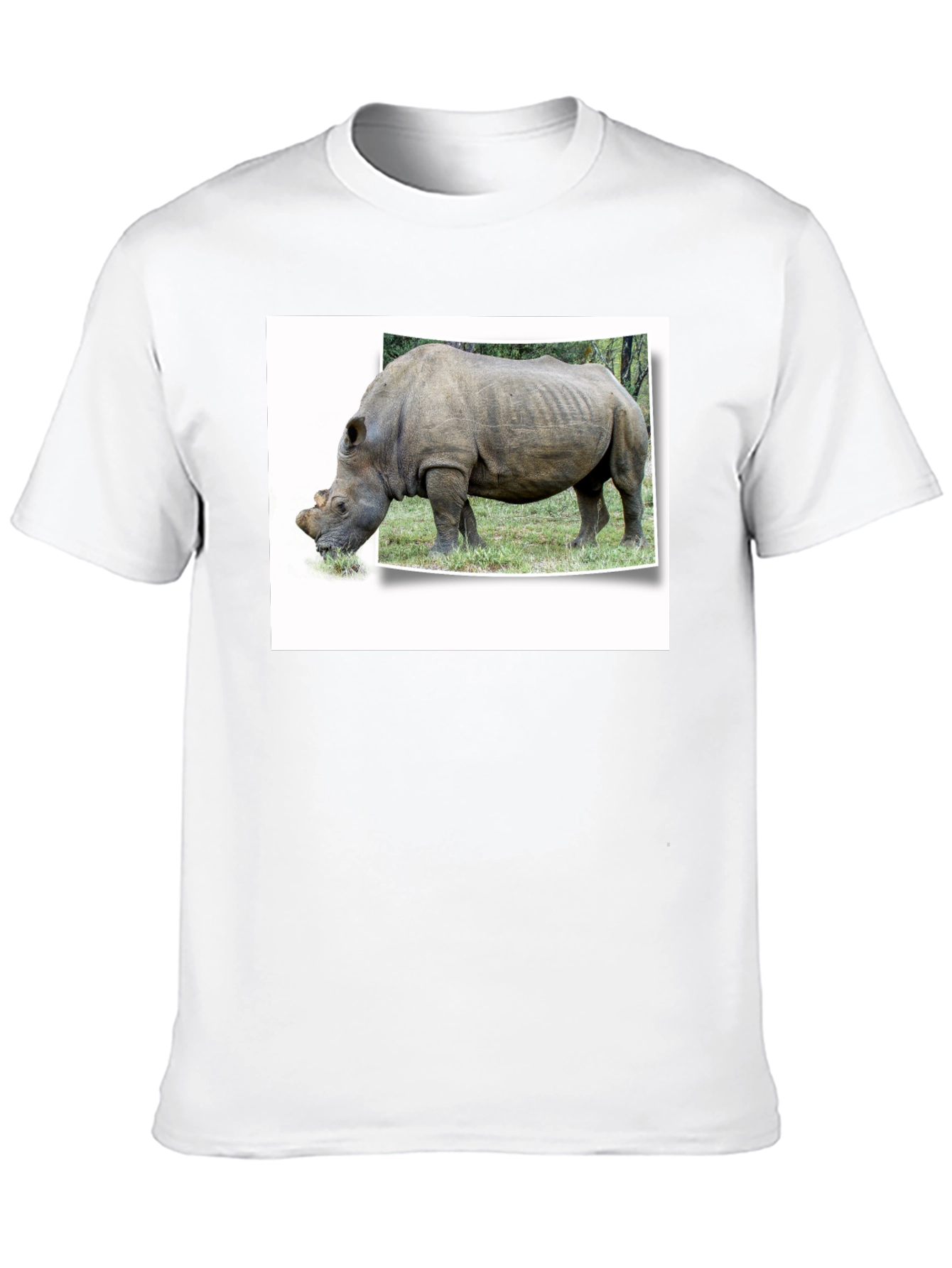 Rhinoceros Graphic Print Black T-Shirt