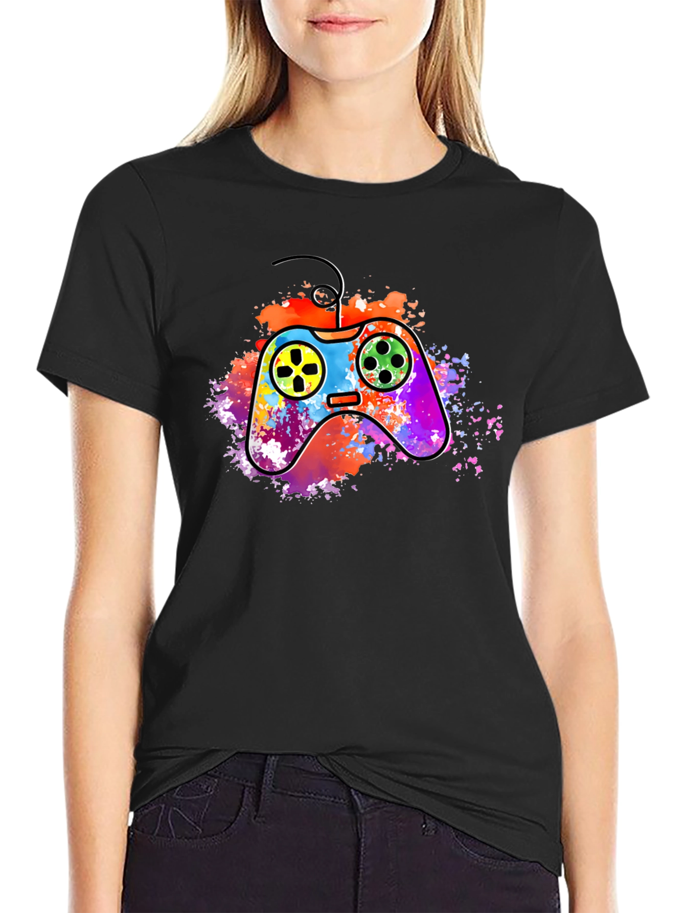 Vibrant Gaming Controller Graphic T-Shirt