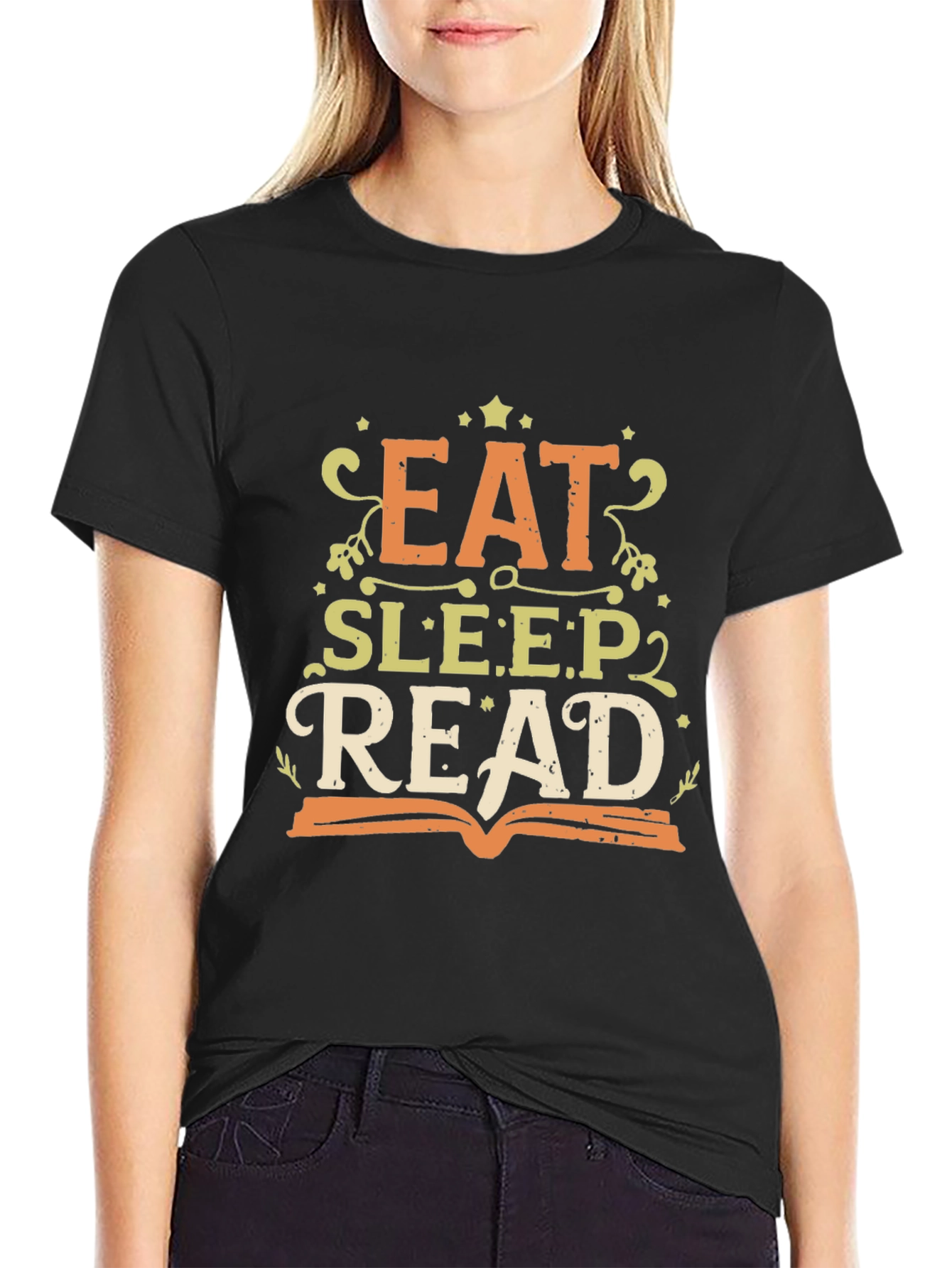 Eat Sleep Read Black T-Shirt