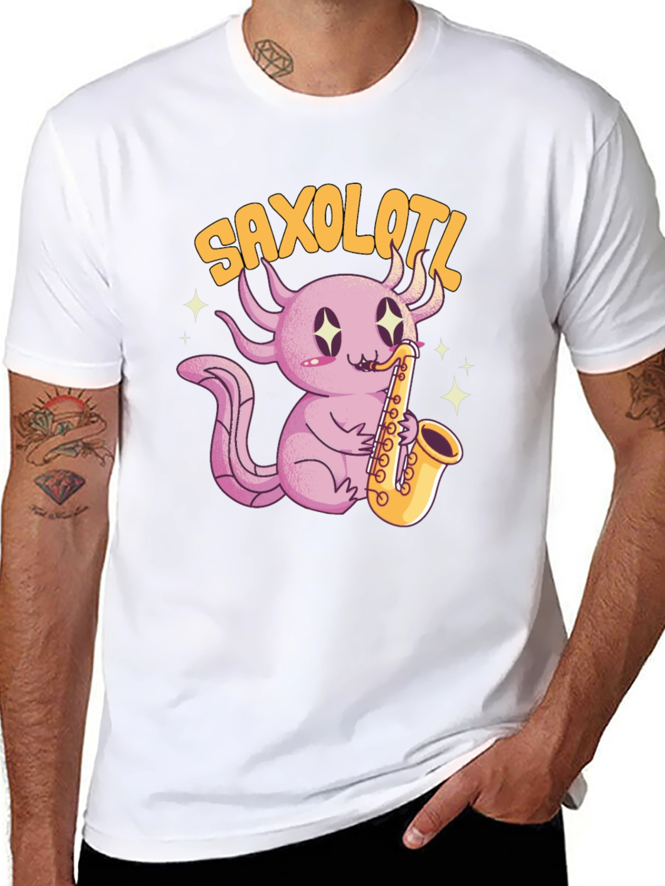 Saxolotl T-Shirt - Musical Axolotl