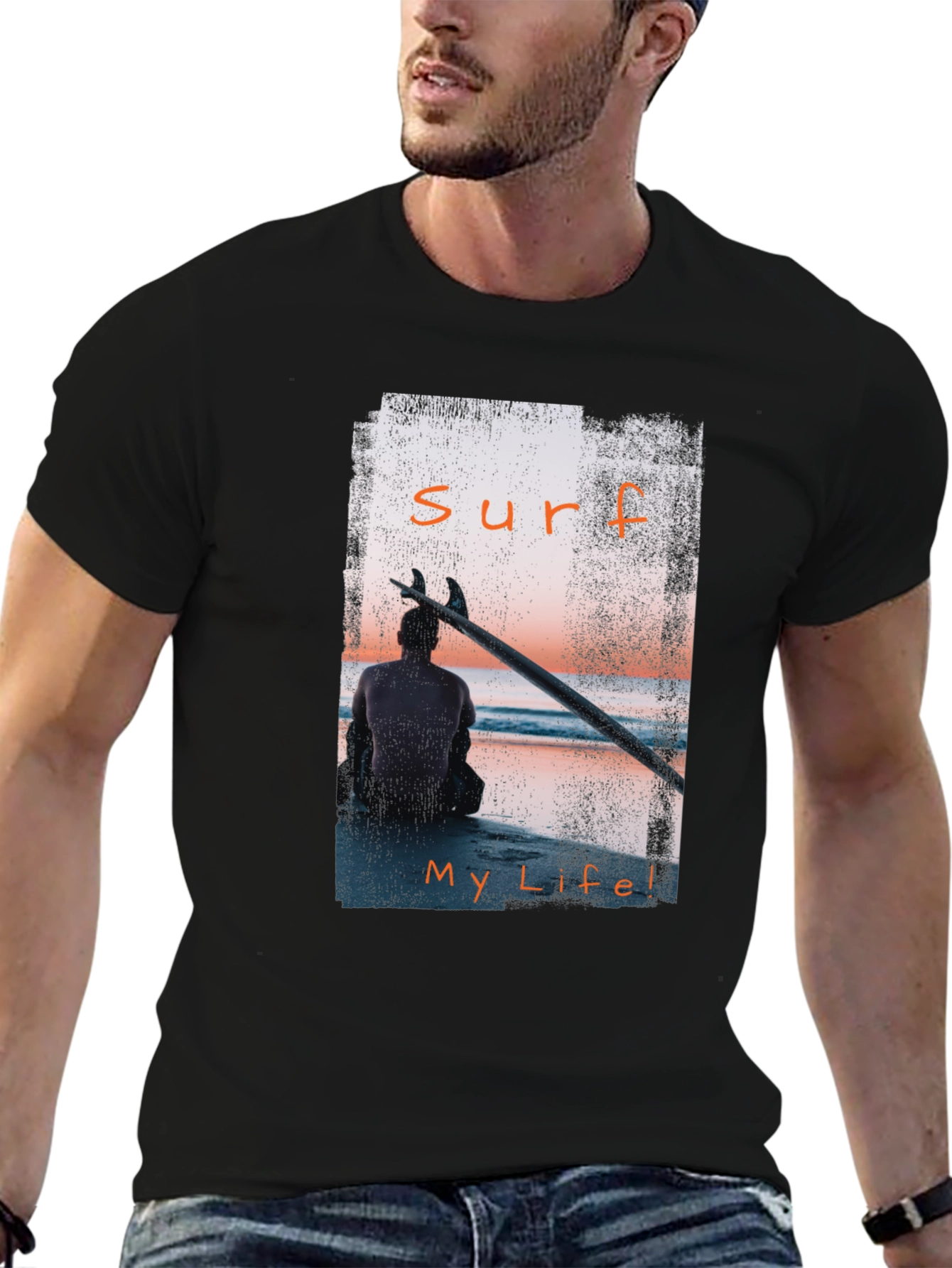 Surf My Life Black T-Shirt