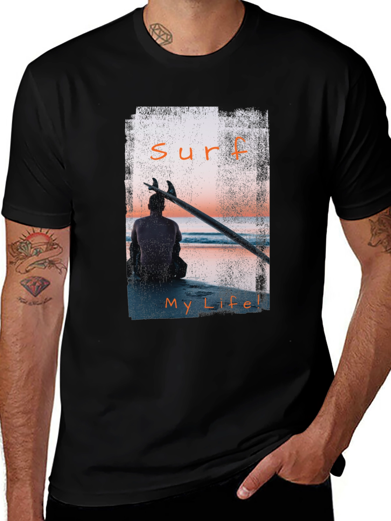 Surf My Life Black T-Shirt