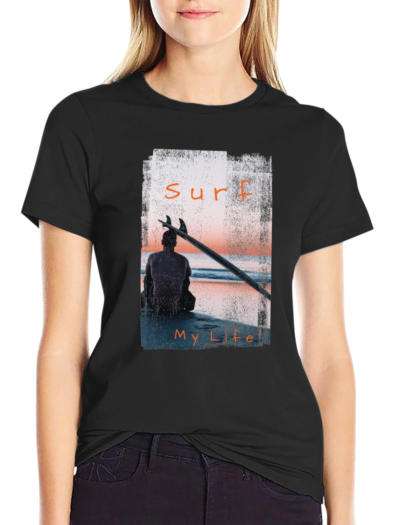 Surf My Life Black T-Shirt