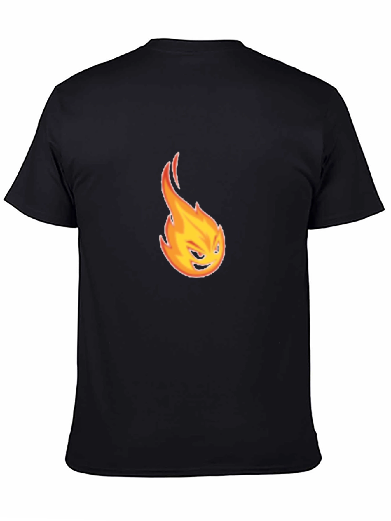 Fiery Emote Graphic Tee - Black Cotton T-Shirt