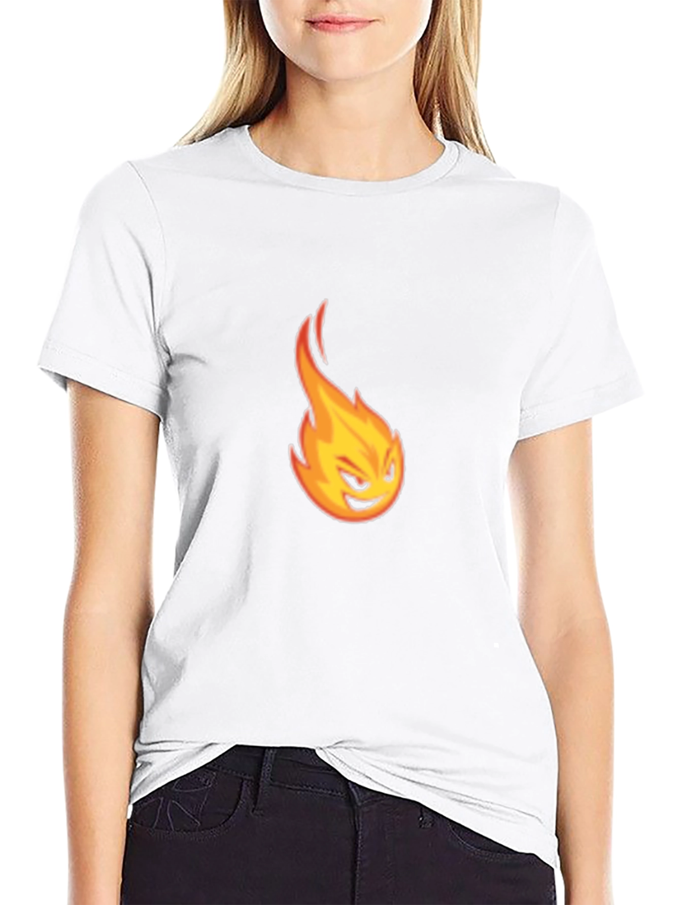 Fiery Emote Graphic Tee - Black Cotton T-Shirt