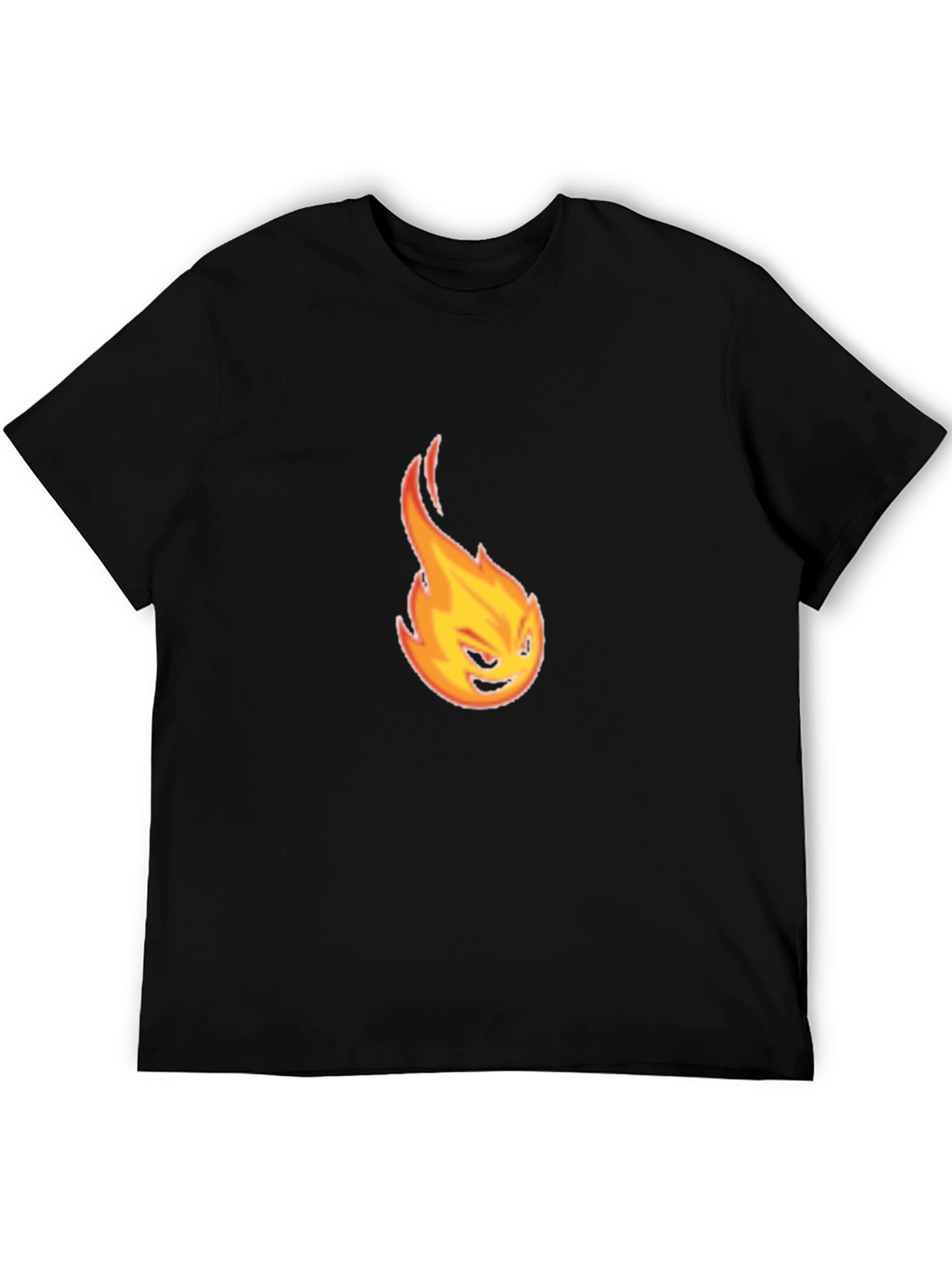 Fiery Emote Graphic Tee - Black Cotton T-Shirt
