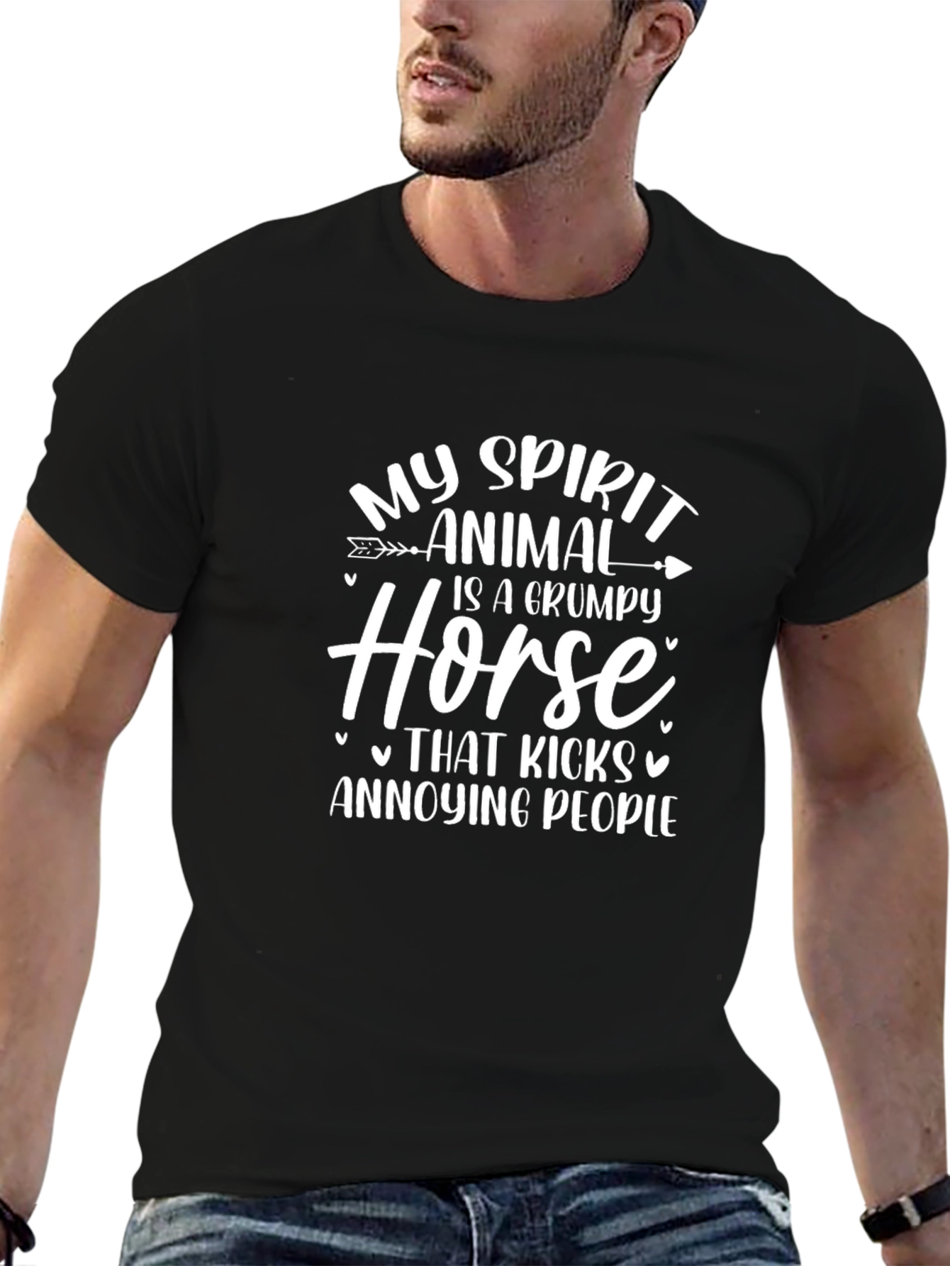 Grumpy Horse Spirit Animal Funny T-Shirt