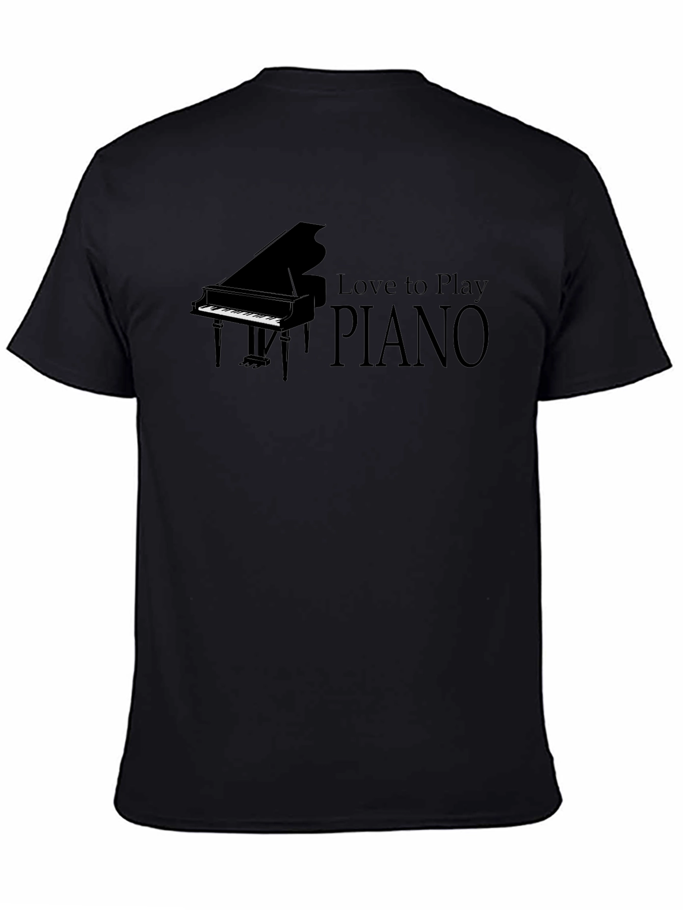 Love to Play Piano Black T-Shirt