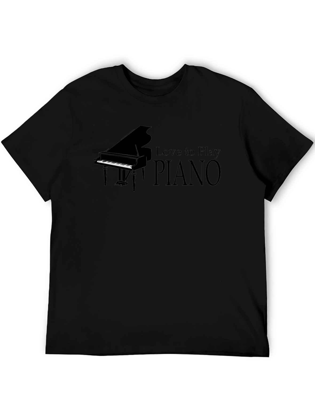 Love to Play Piano Black T-Shirt
