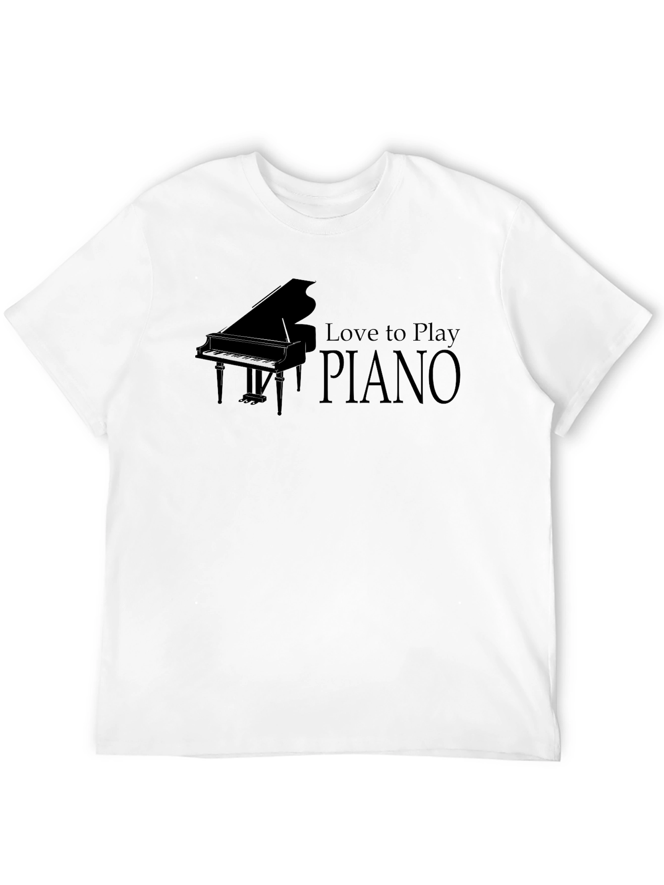 Love to Play Piano Black T-Shirt