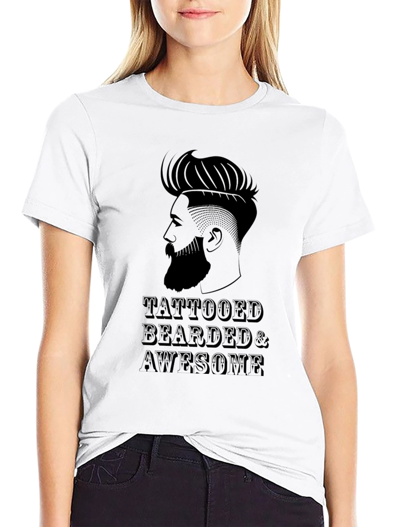 Tattooed Bearded & Awesome Black T-Shirt
