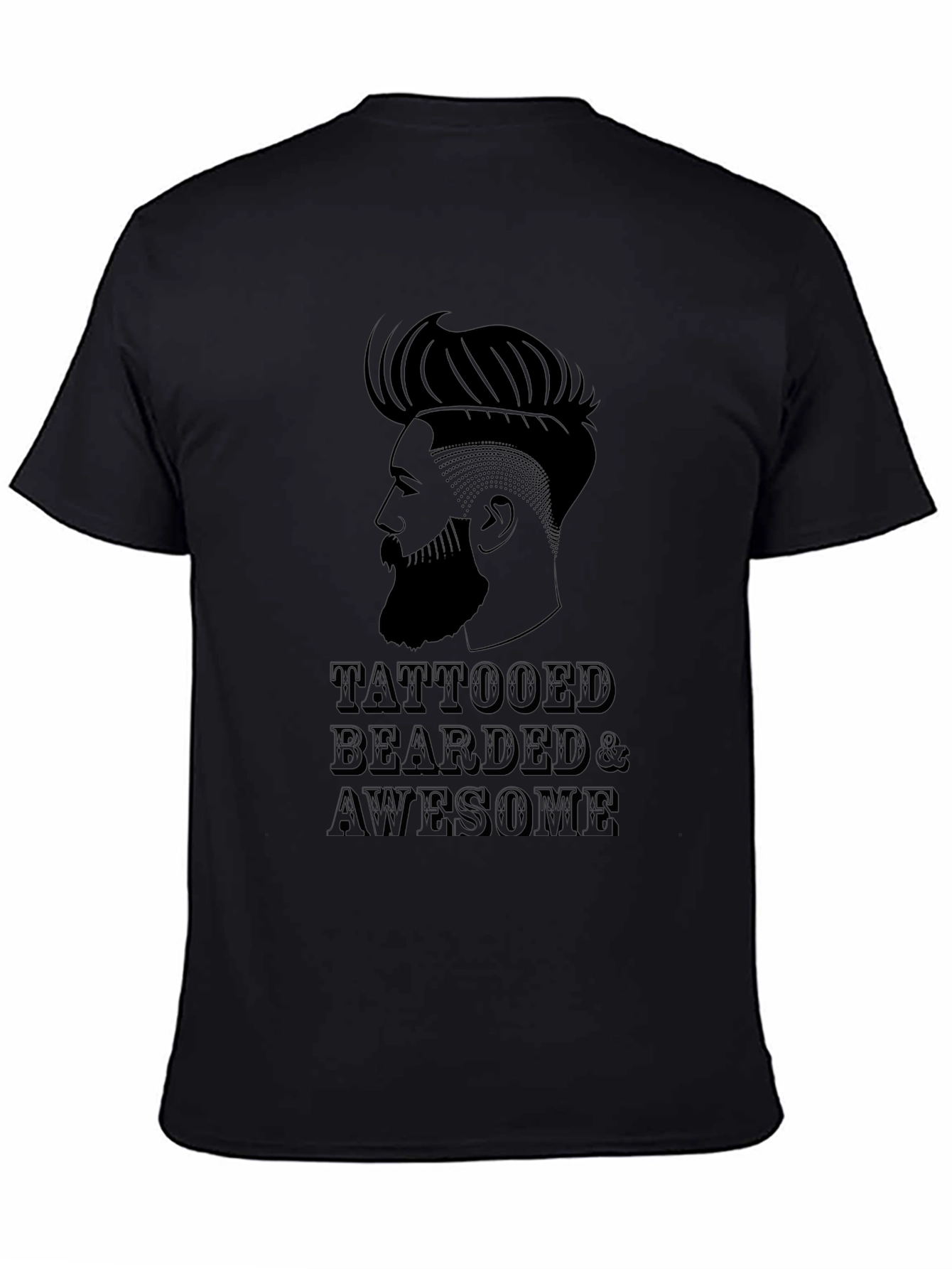 Tattooed Bearded & Awesome Black T-Shirt