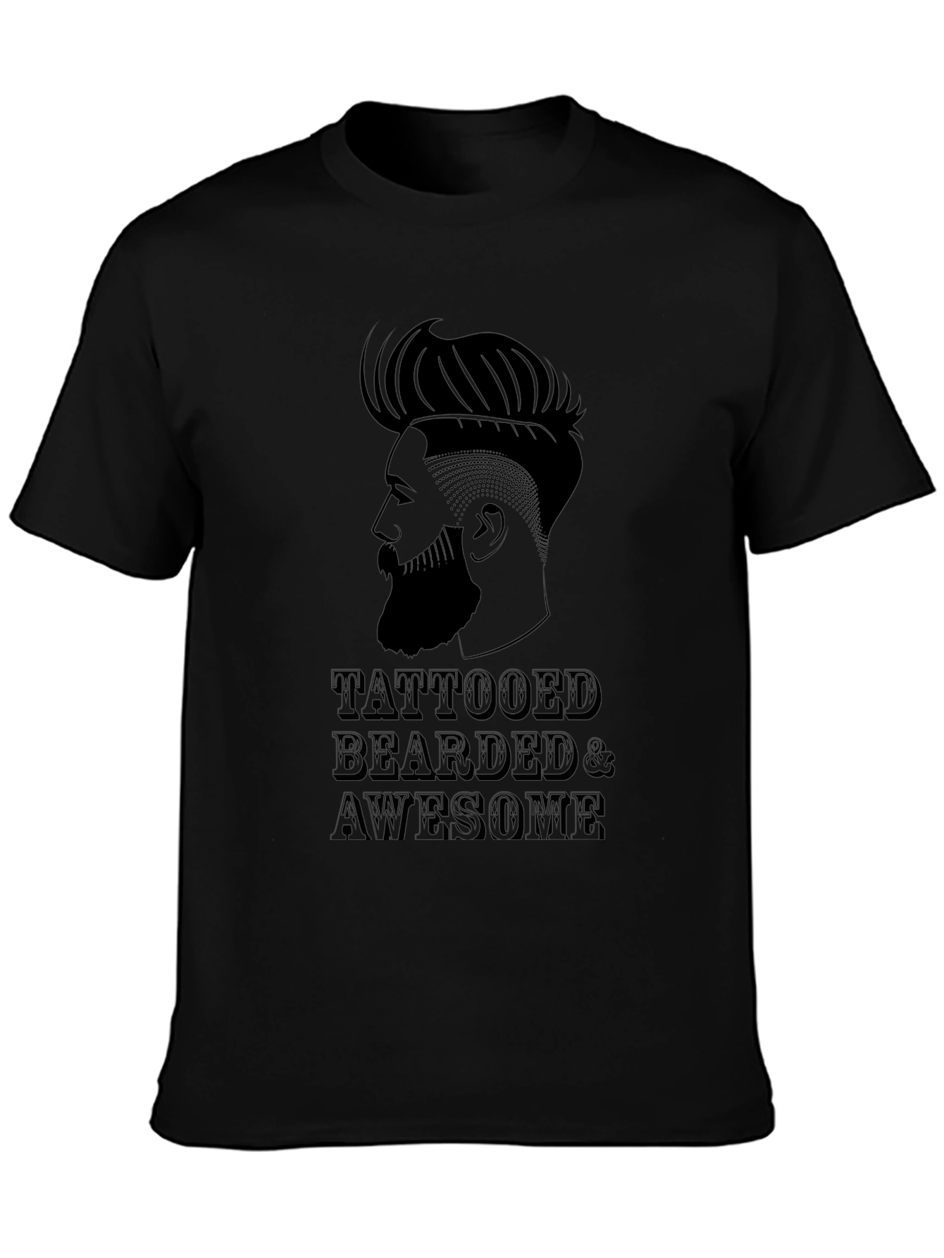 Tattooed Bearded & Awesome Black T-Shirt