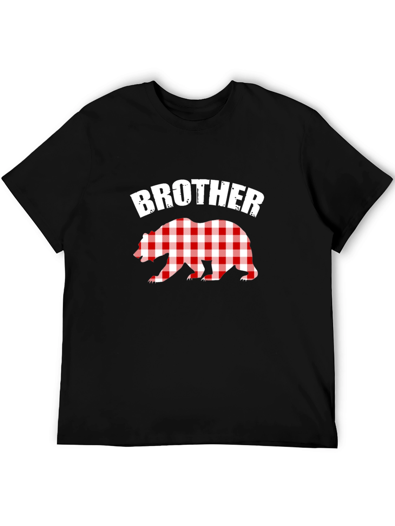 Brother Bear Plaid Graphic Tee - Black
