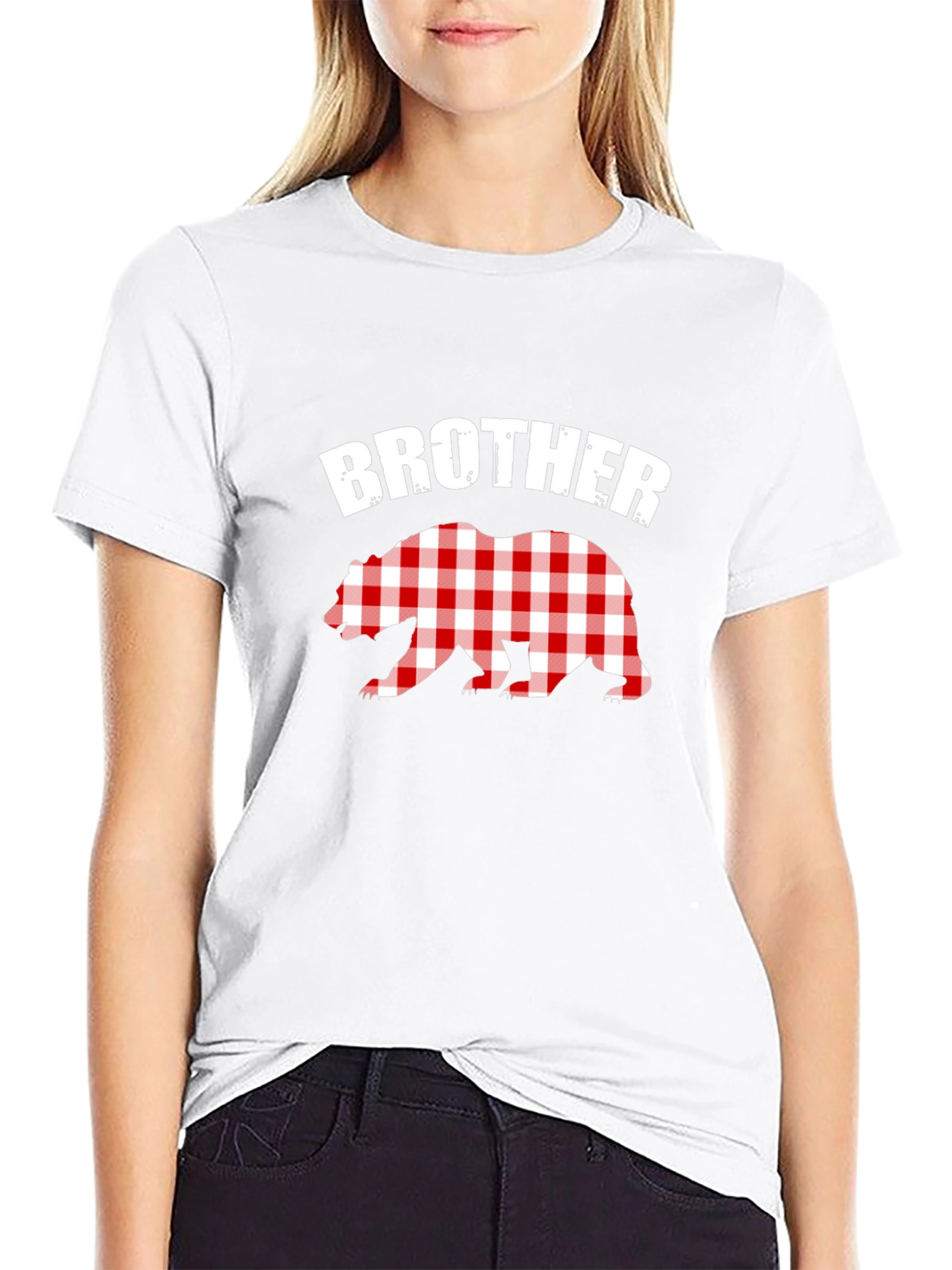 Brother Bear Plaid Graphic Tee - Black