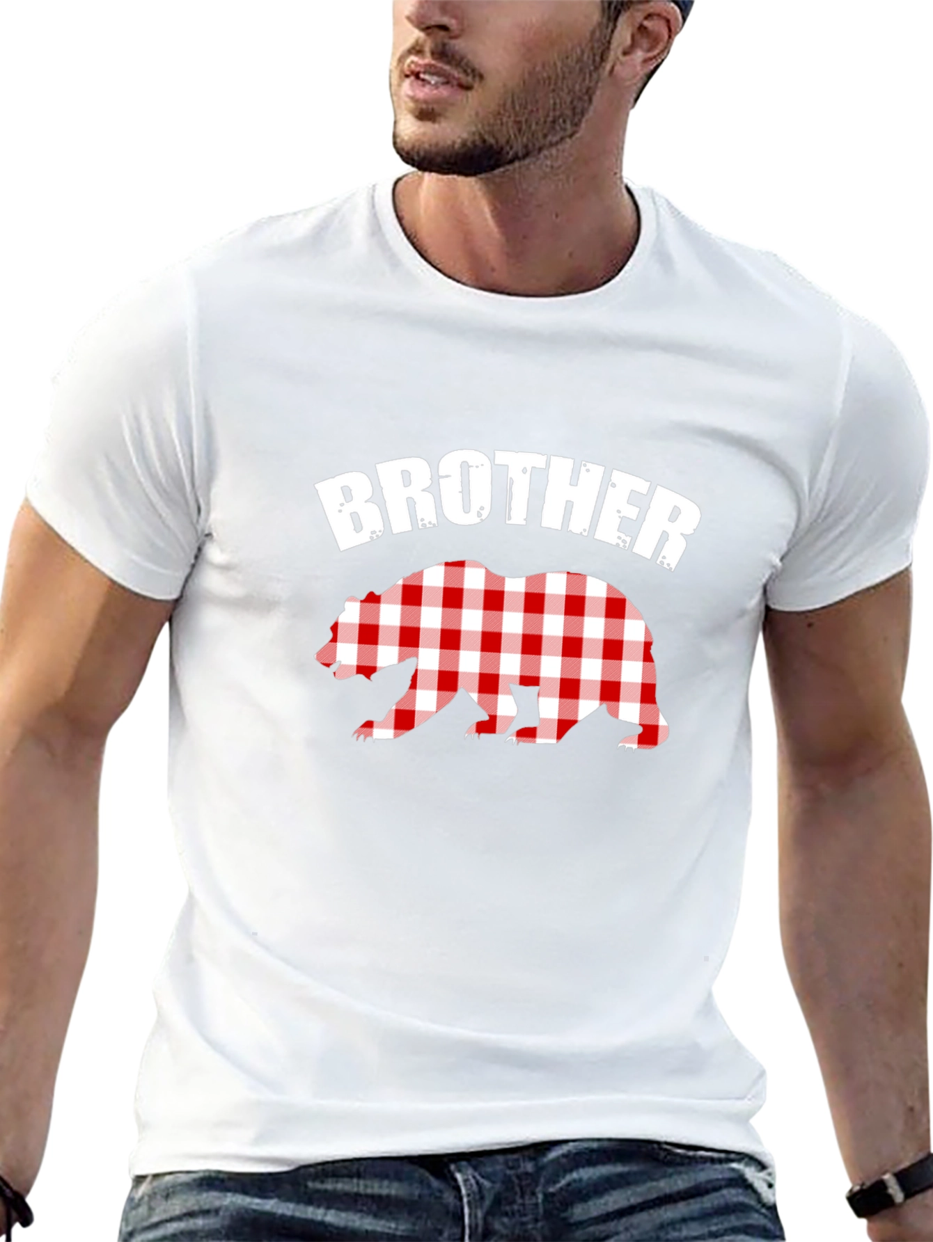 Brother Bear Plaid Graphic Tee - Black