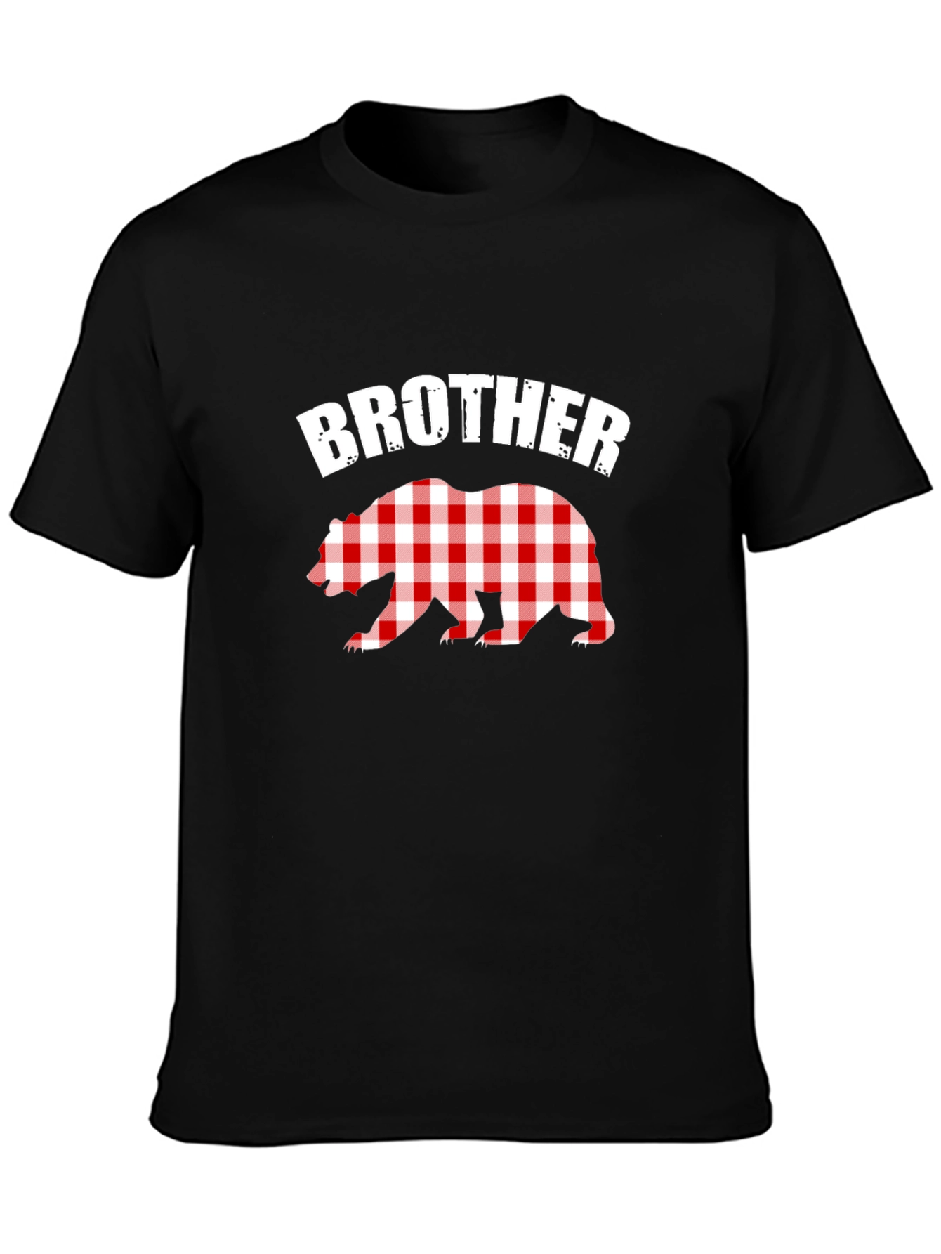 Brother Bear Plaid Graphic Tee - Black