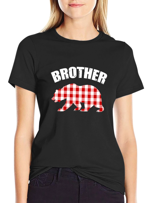 Brother Bear Plaid Graphic Tee - Black