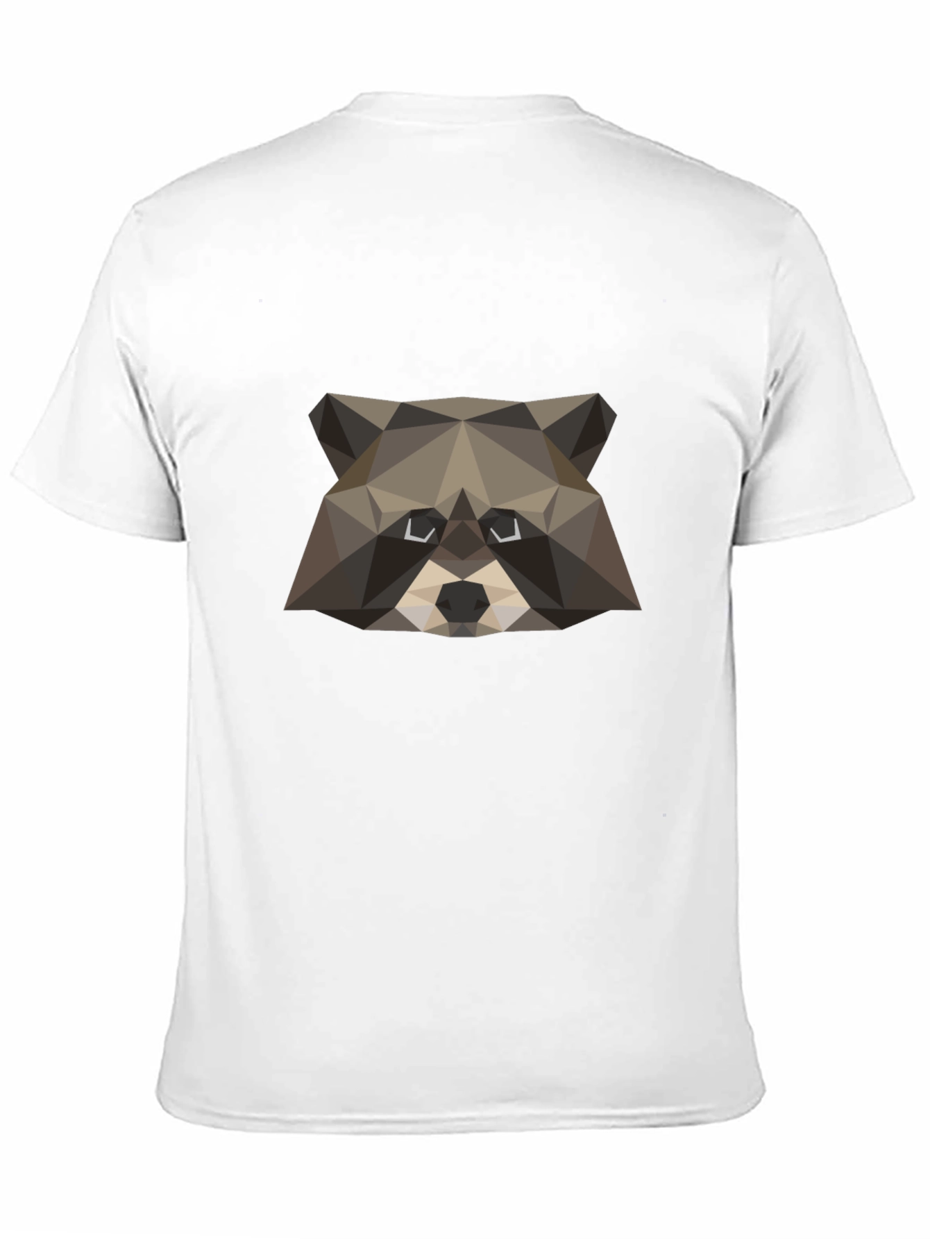 Geometric Raccoon Graphic Tee - Black Crew Neck