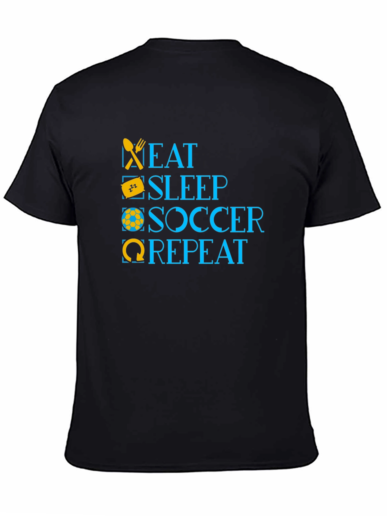 Eat Sleep Soccer Repeat Black T-Shirt