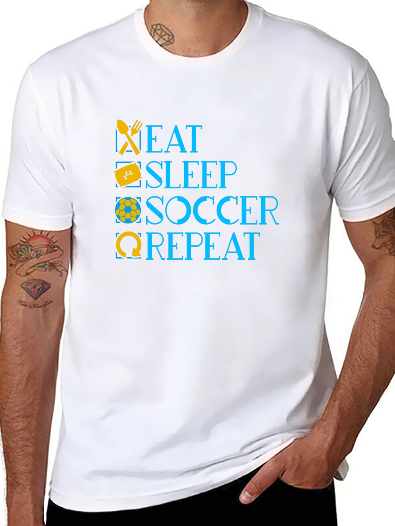 Eat Sleep Soccer Repeat Black T-Shirt