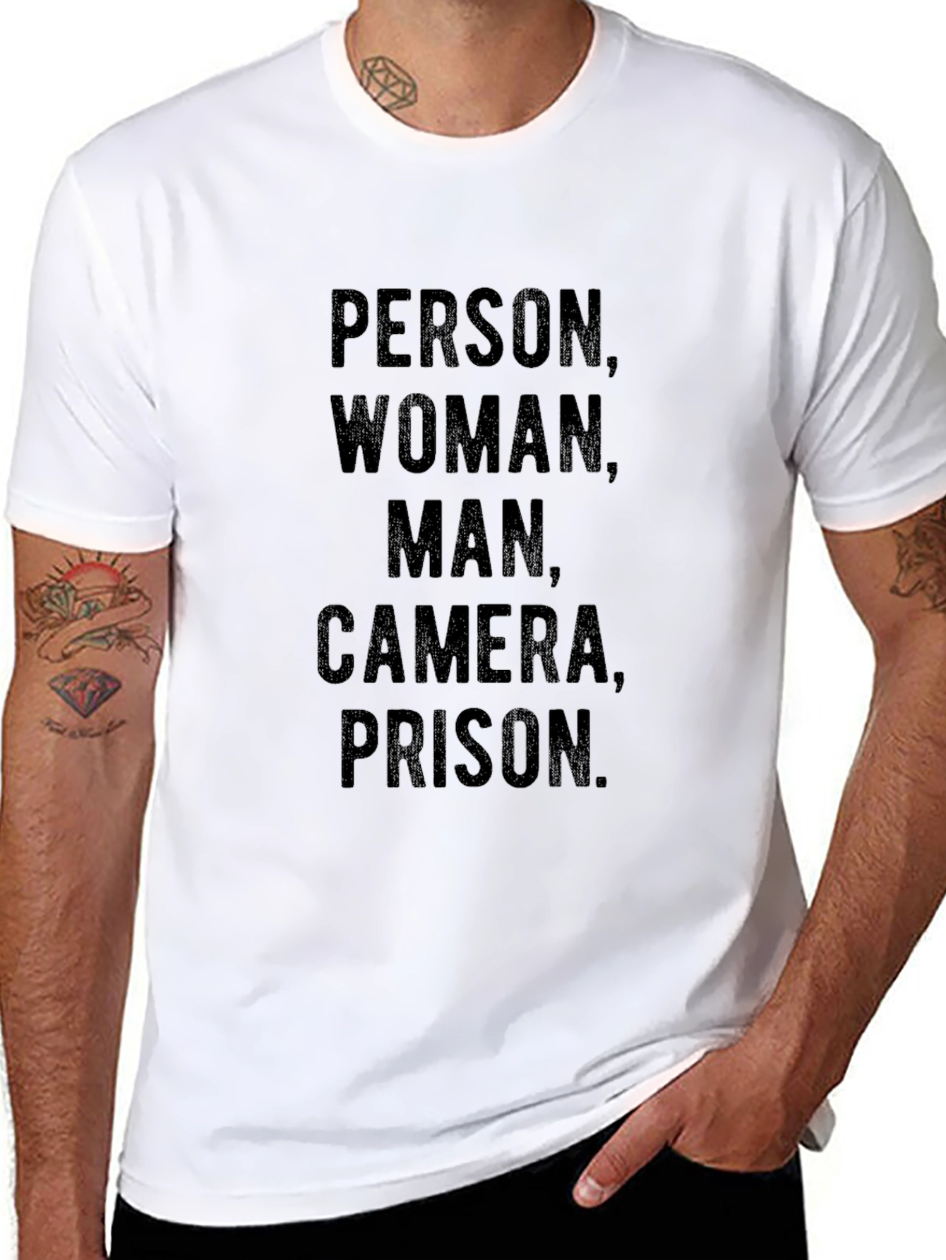 Person Woman Man Camera Prison T-Shirt