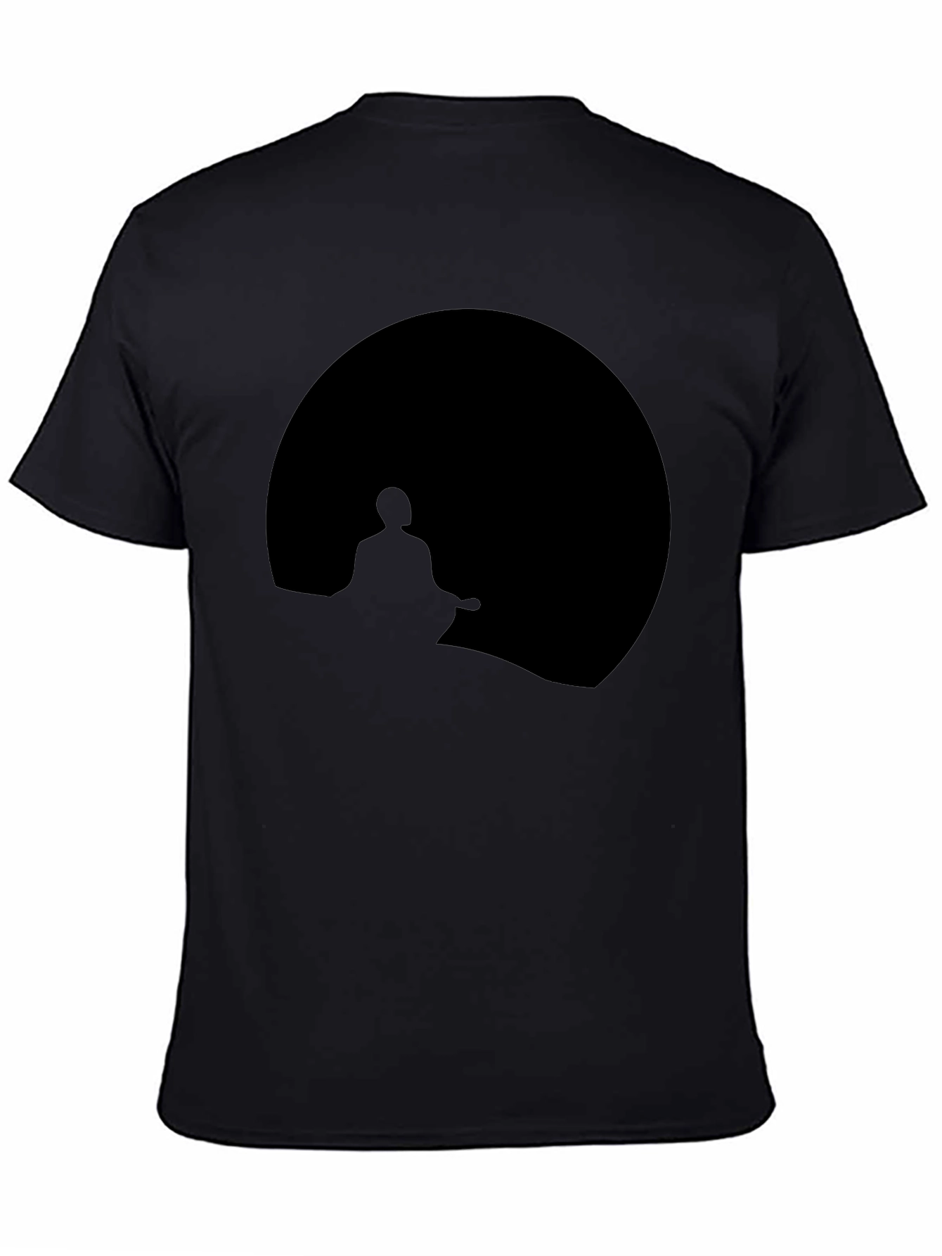Zen Silhouette Graphic Tee - Black Cotton T-Shirt