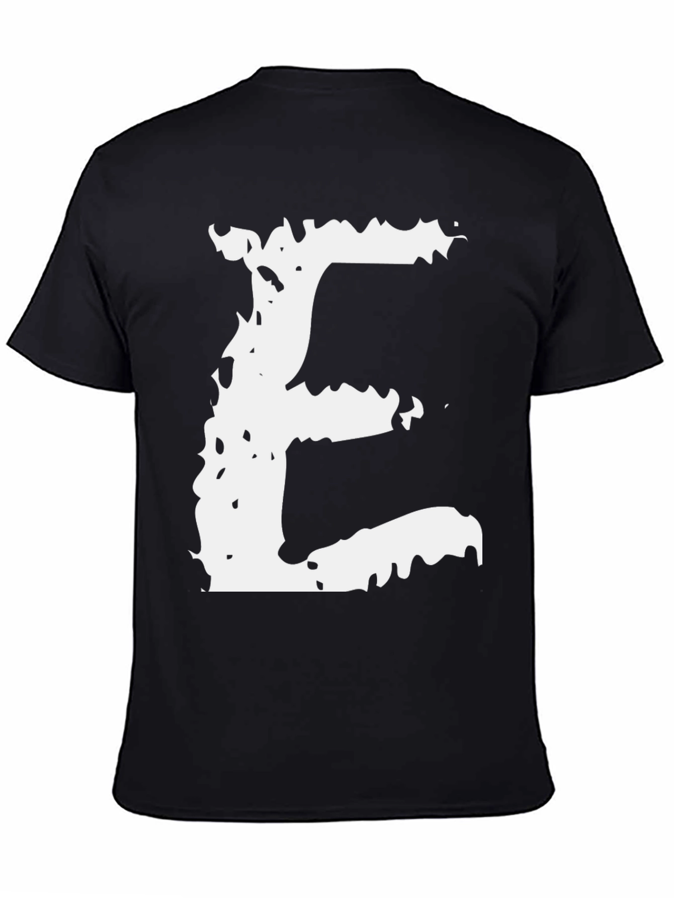 Abstract Letter E Black Tee