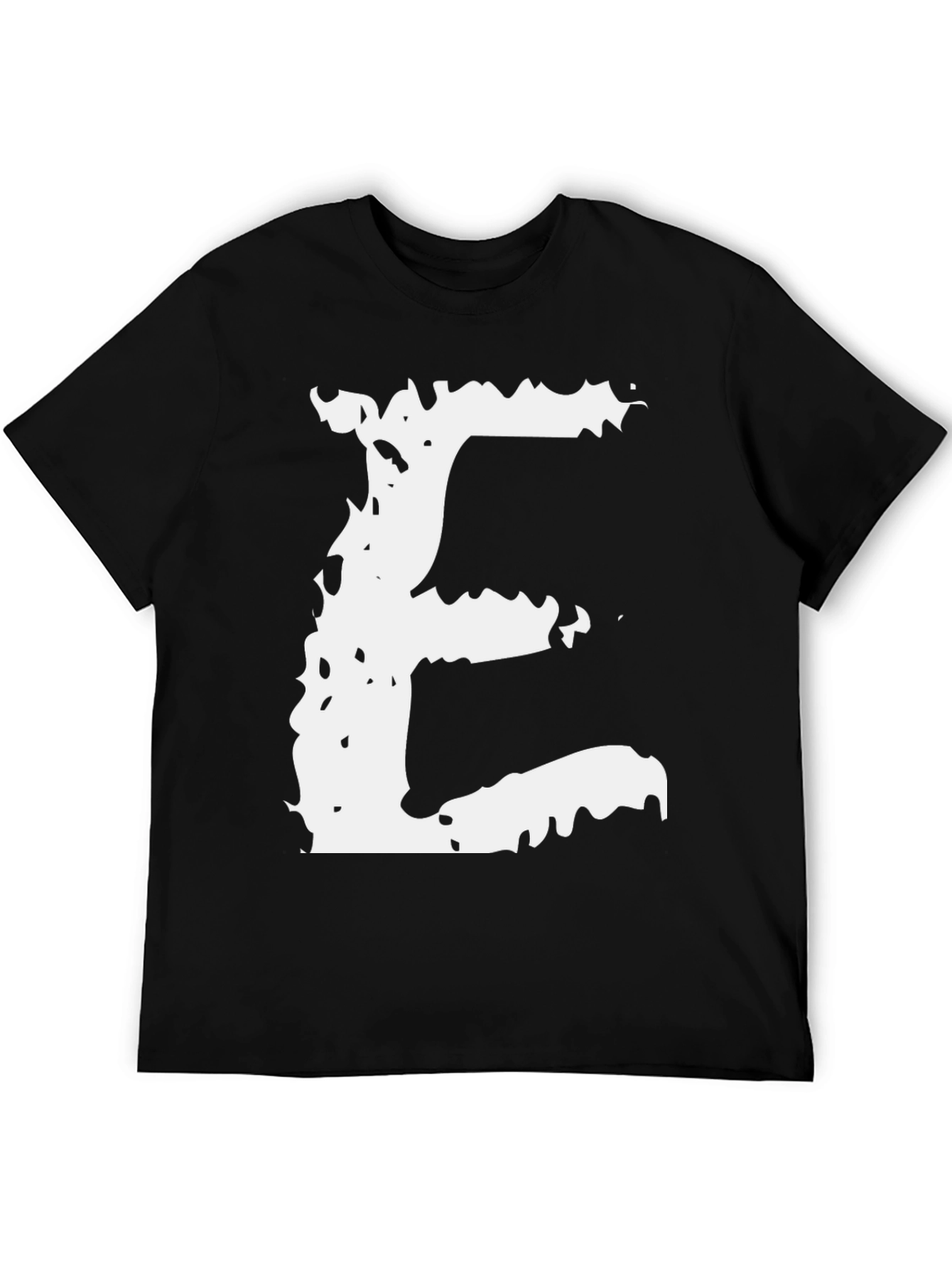 Abstract Letter E Black Tee