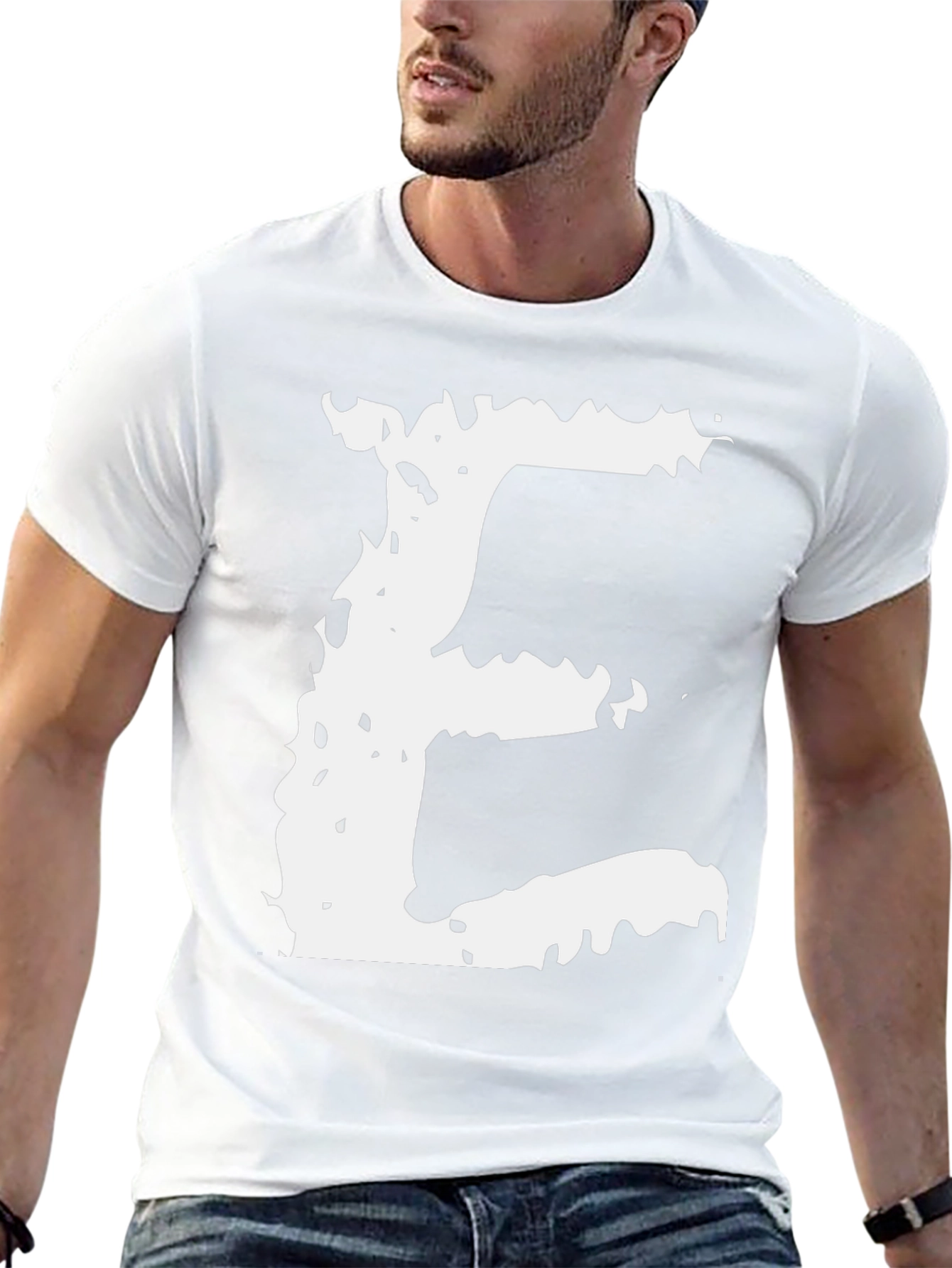 Abstract Letter E Black Tee