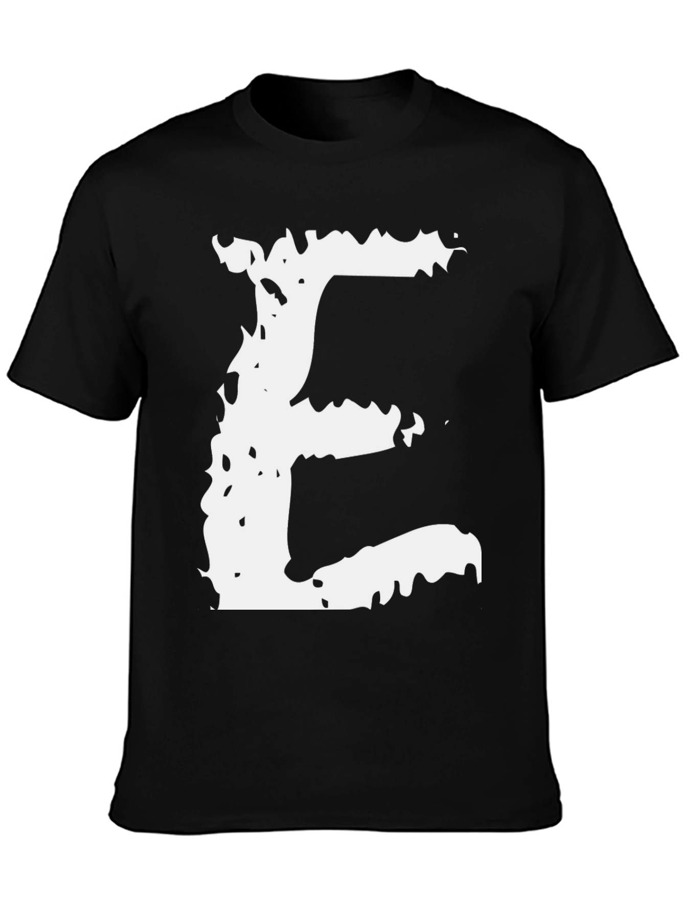 Abstract Letter E Black Tee