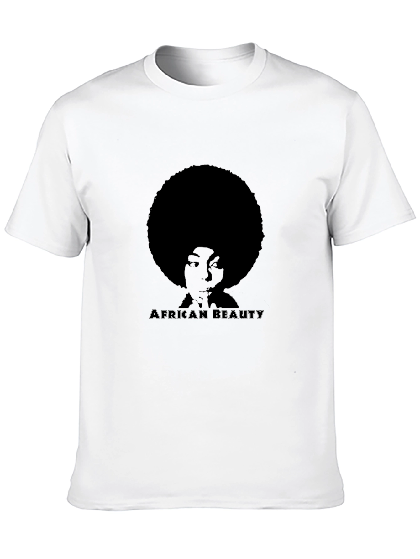 African Beauty Graphic Print Black T-Shirt
