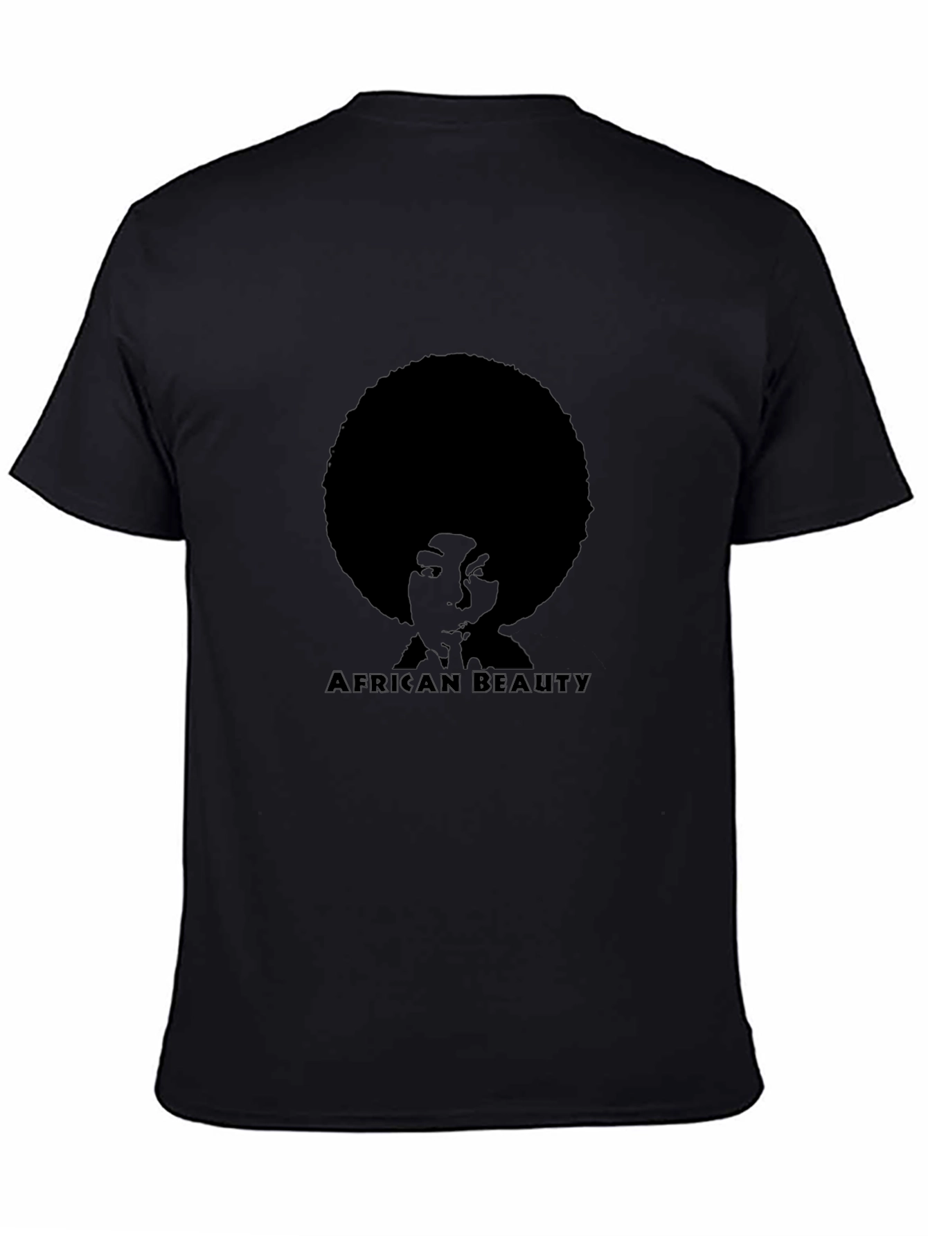 African Beauty Graphic Print Black T-Shirt