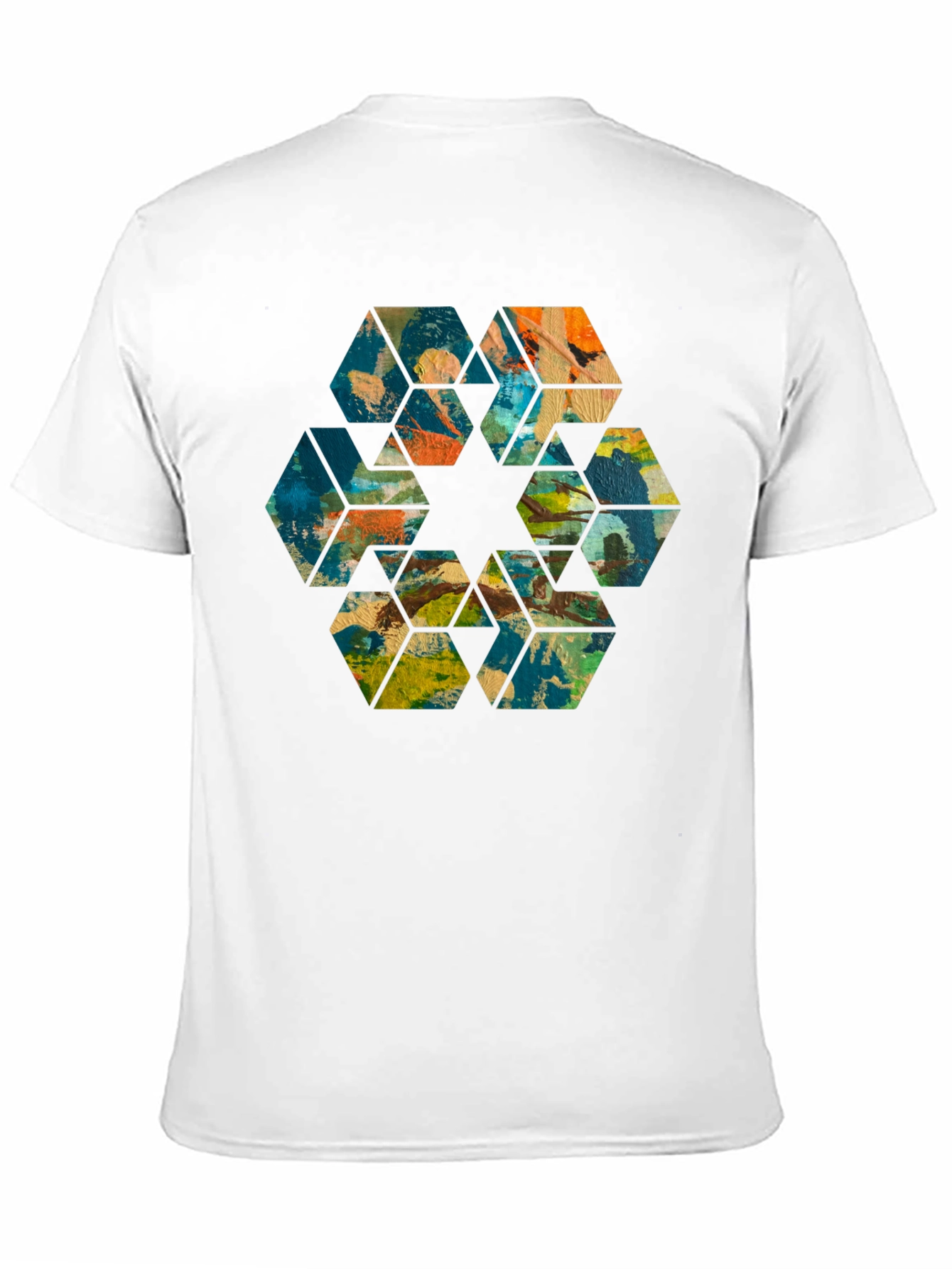 Abstract Hexagon Art Black T-Shirt