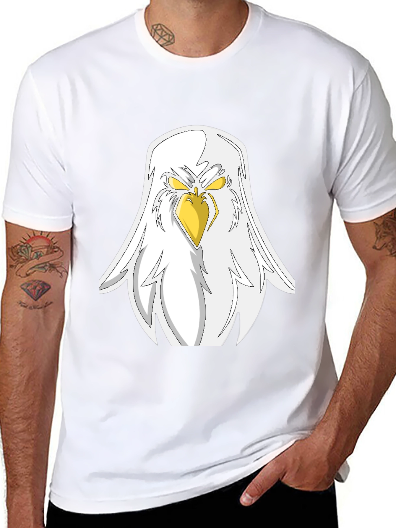 Eagle Graphic Black T-Shirt - Fierce Bird Design