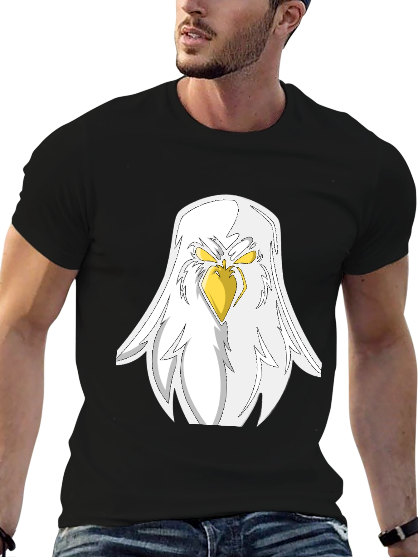 Eagle Graphic Black T-Shirt - Fierce Bird Design