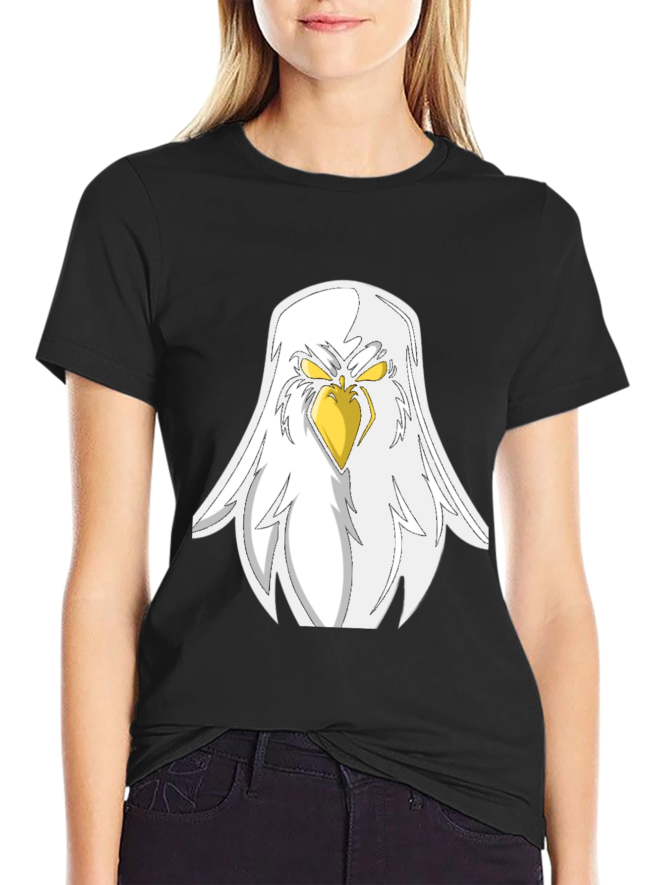 Eagle Graphic Black T-Shirt - Fierce Bird Design