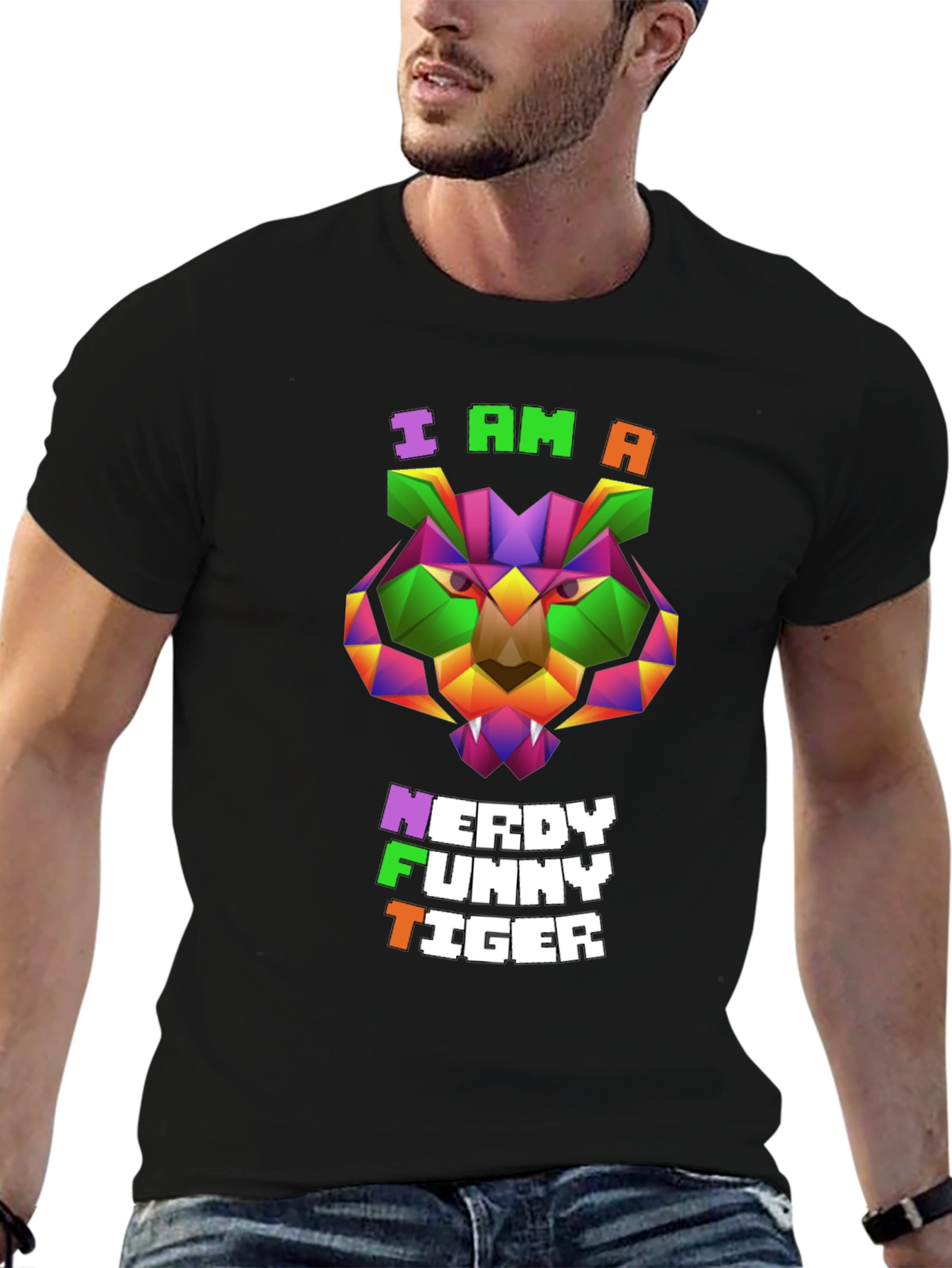 Nerdy Funny Tiger Graphic Tee - Unique Design