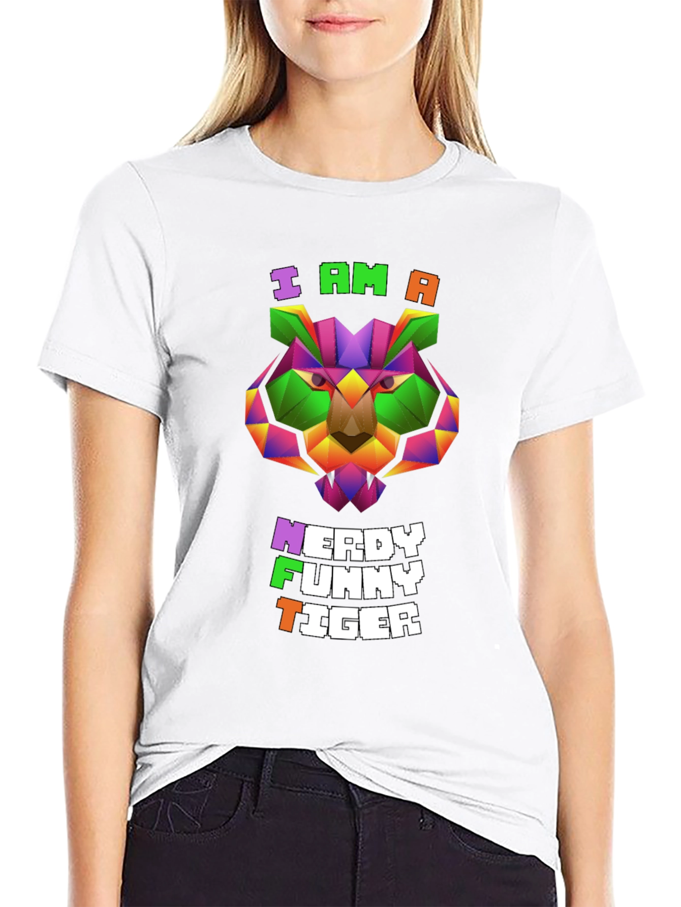 Nerdy Funny Tiger Graphic Tee - Unique Design